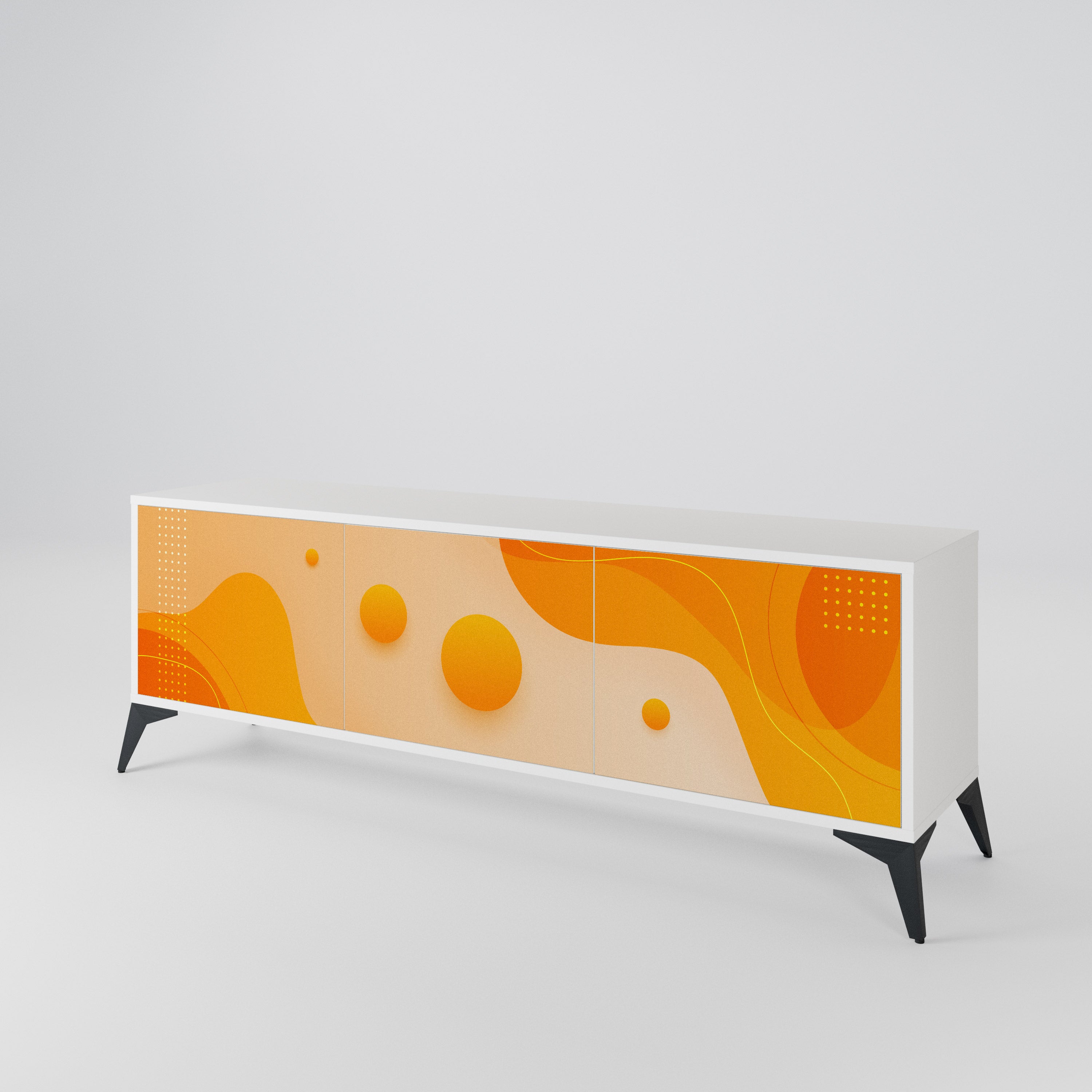 ORANGE ARRANGEMENT Třídveřový TV stolek