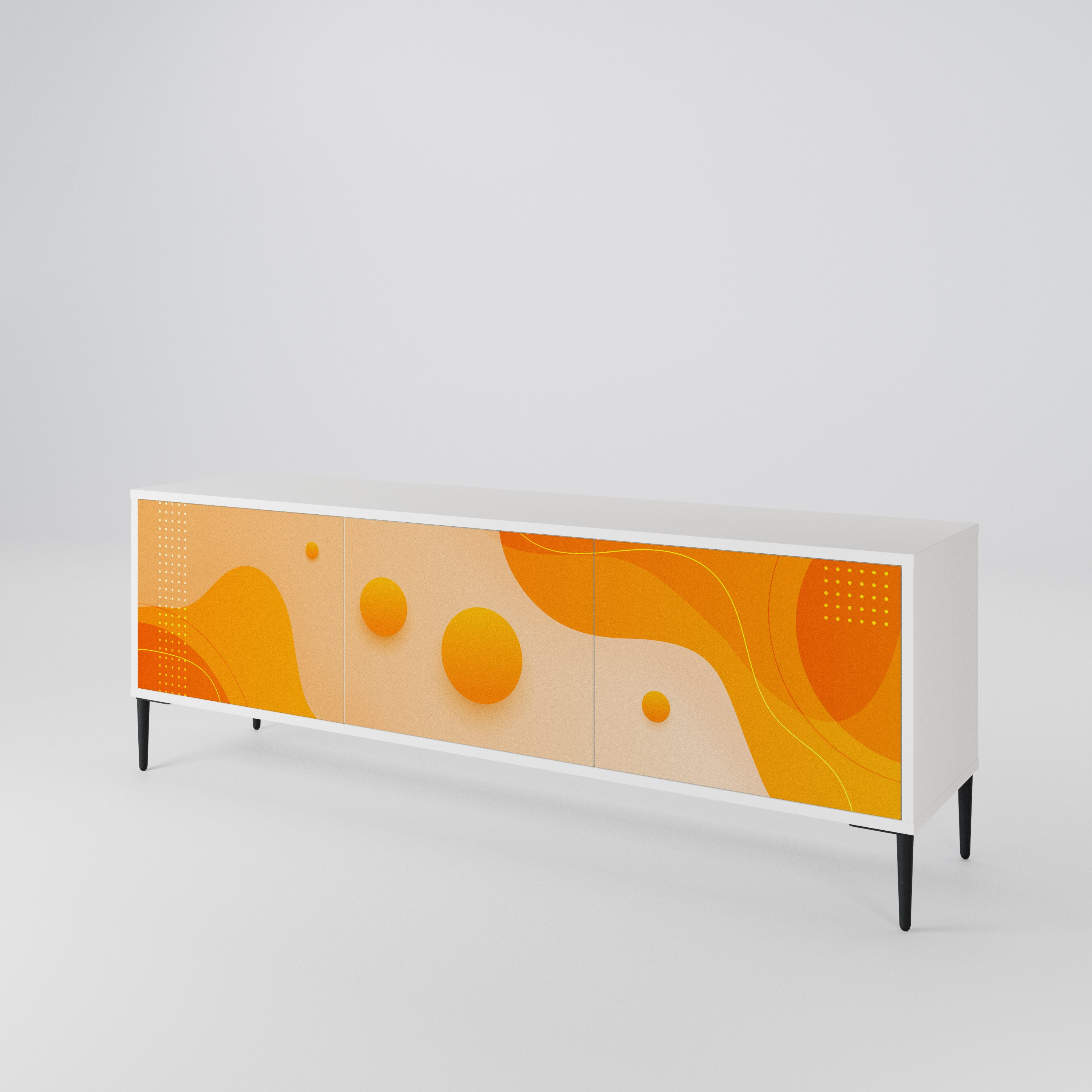 ORANGE ARRANGEMENT Třídveřový TV stolek
