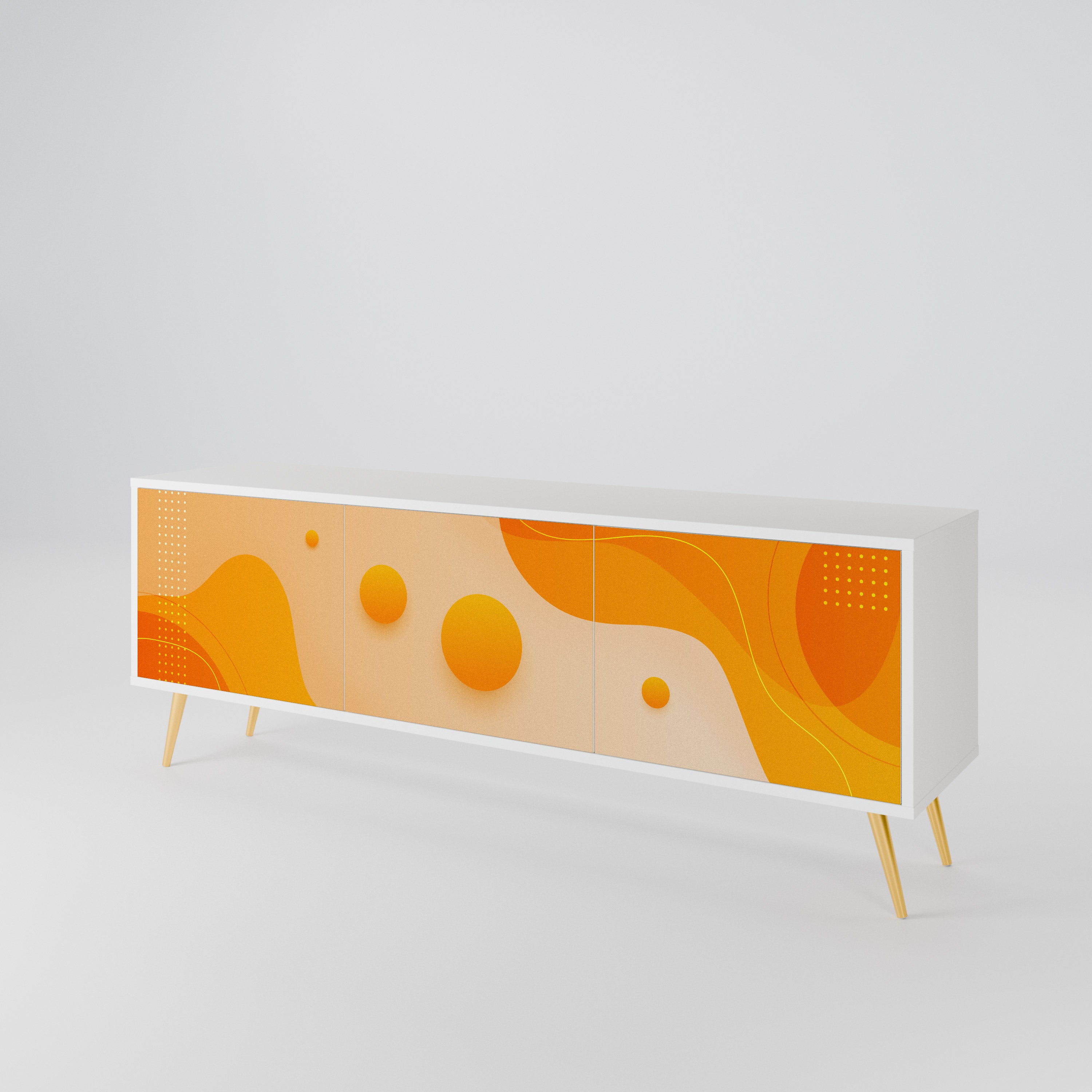 ORANGE ARRANGEMENT Třídveřový TV stolek