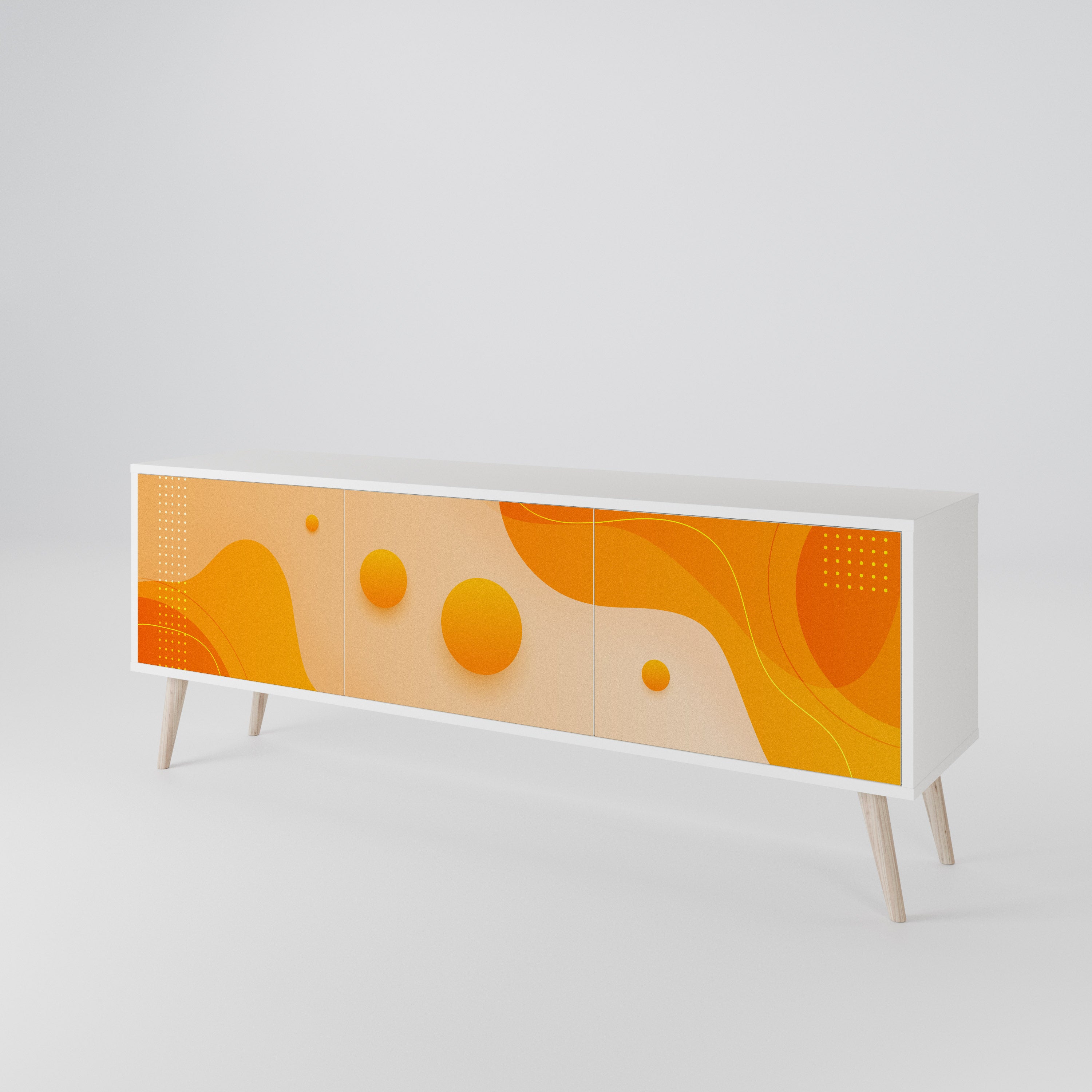 ORANGE ARRANGEMENT Třídveřový TV stolek