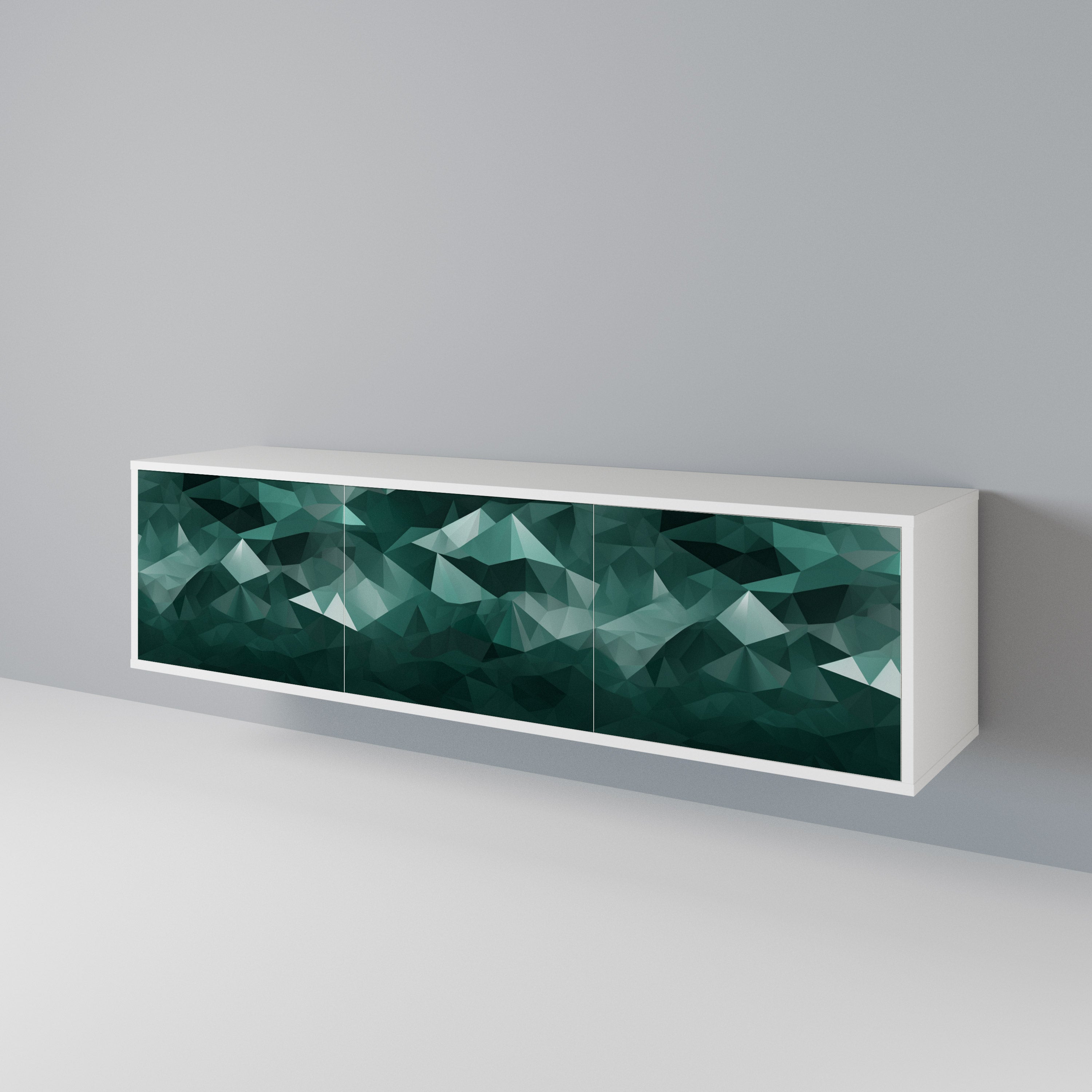 POLYGONAL FLOATING Třídveřový TV stolek