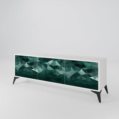 POLYGONAL FLOATING Třídveřový TV stolek
