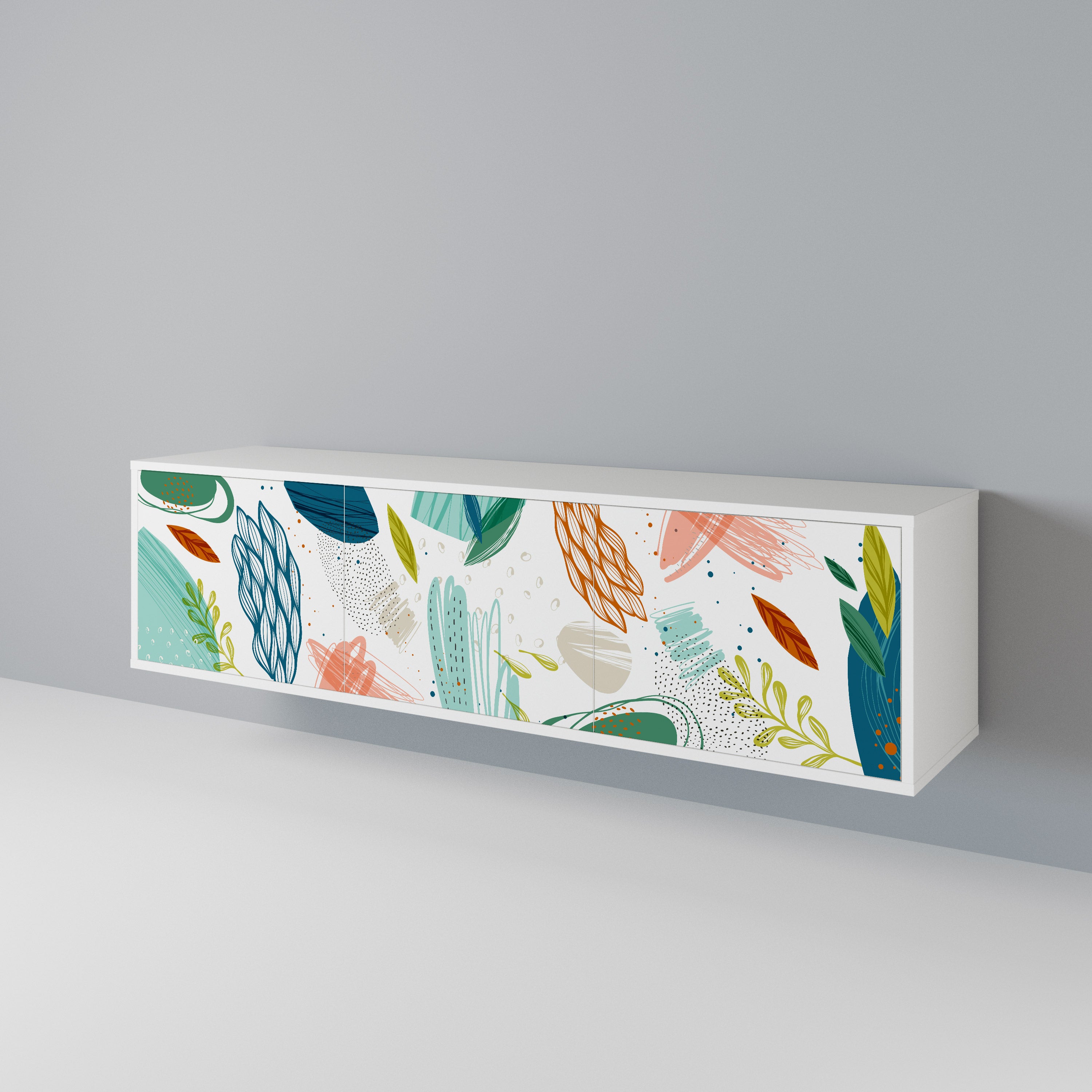 BOTANICAL HURRICANE Třídveřový TV stolek