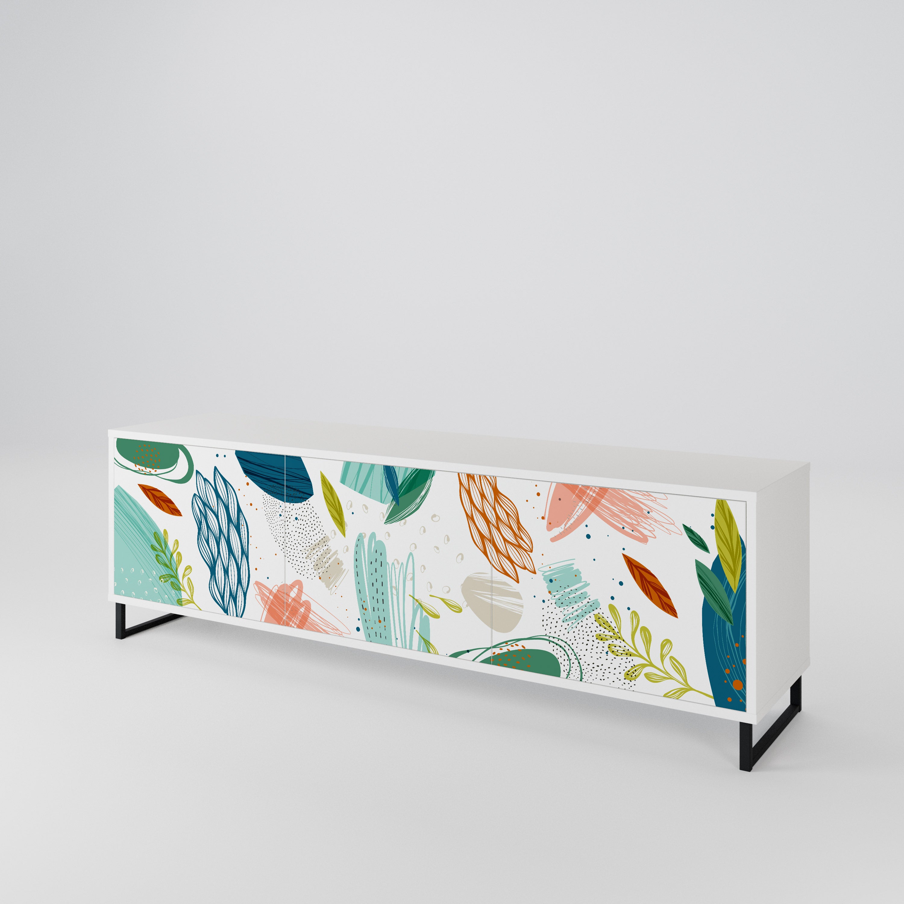 BOTANICAL HURRICANE Třídveřový TV stolek