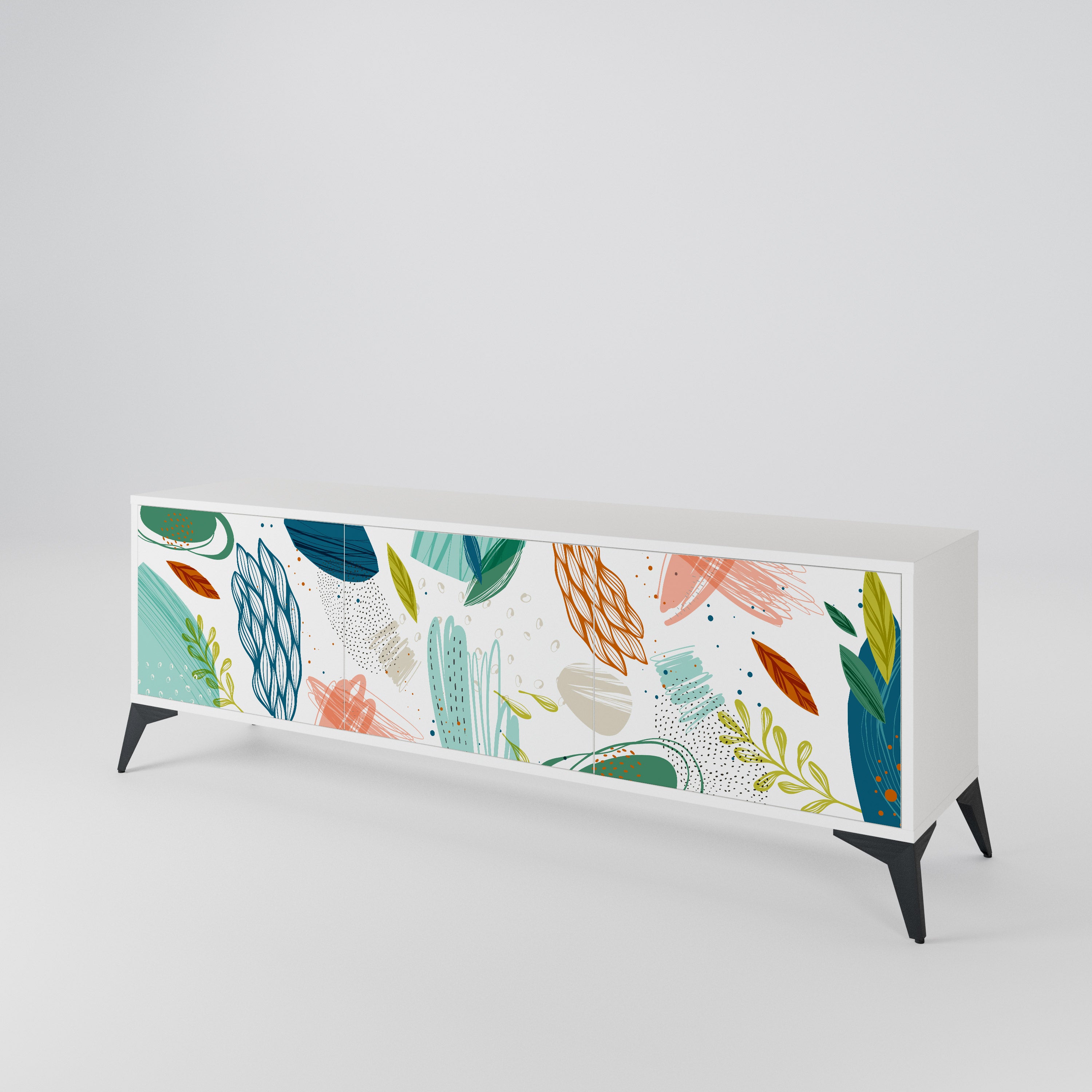 BOTANICAL HURRICANE Třídveřový TV stolek