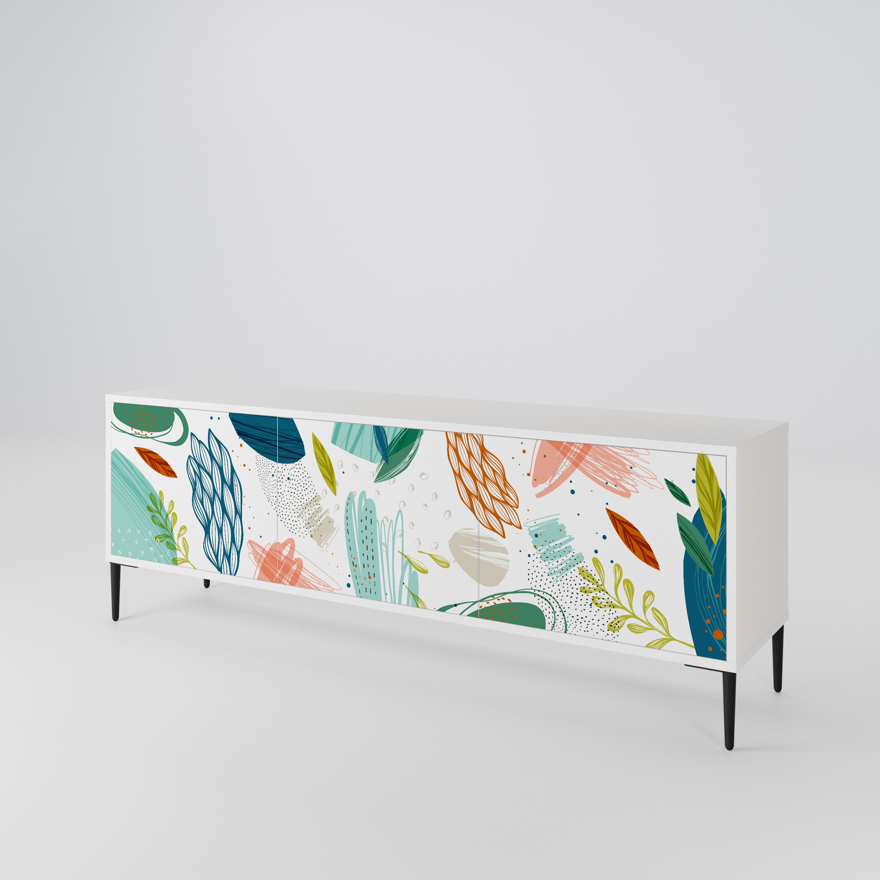 BOTANICAL HURRICANE Třídveřový TV stolek