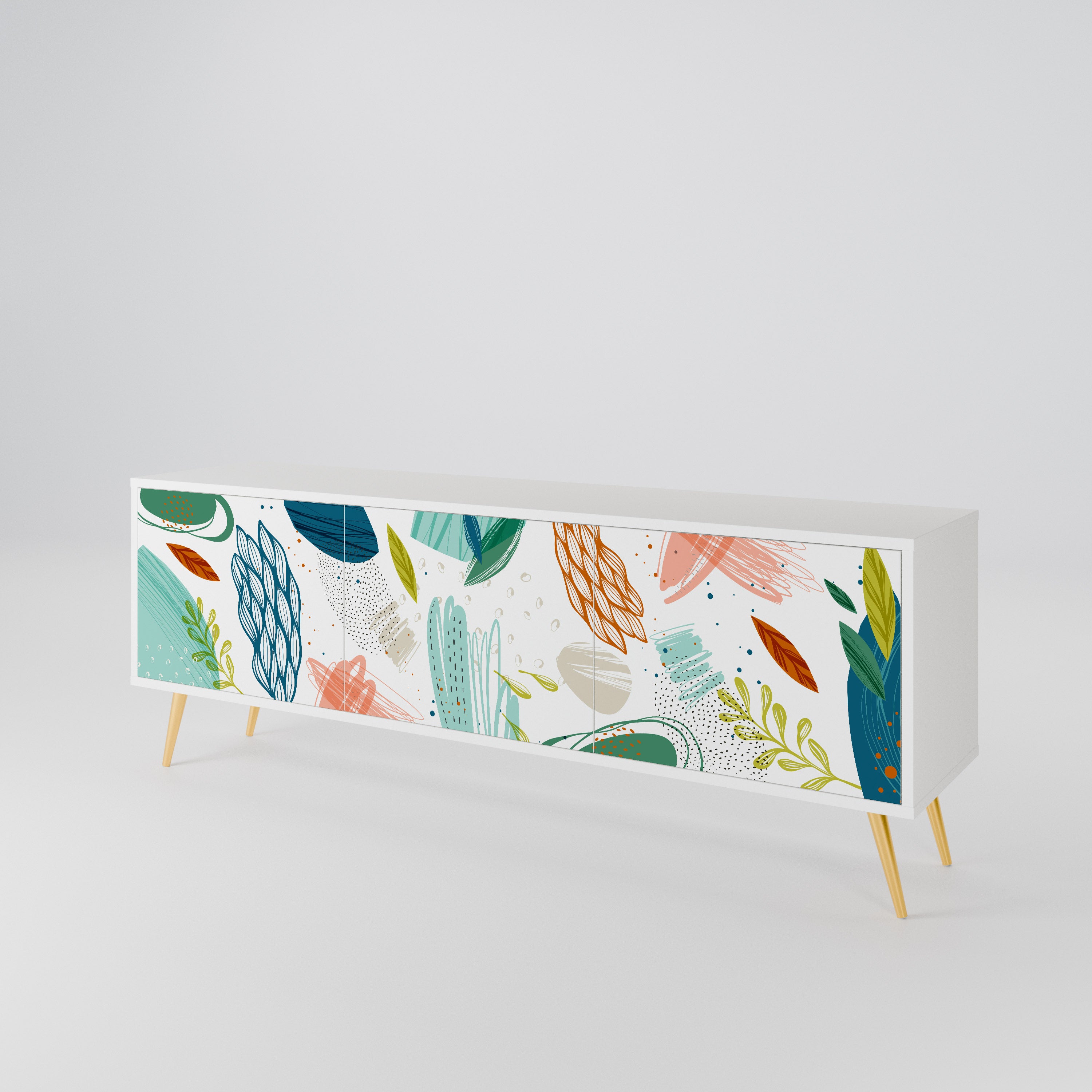 BOTANICAL HURRICANE Třídveřový TV stolek