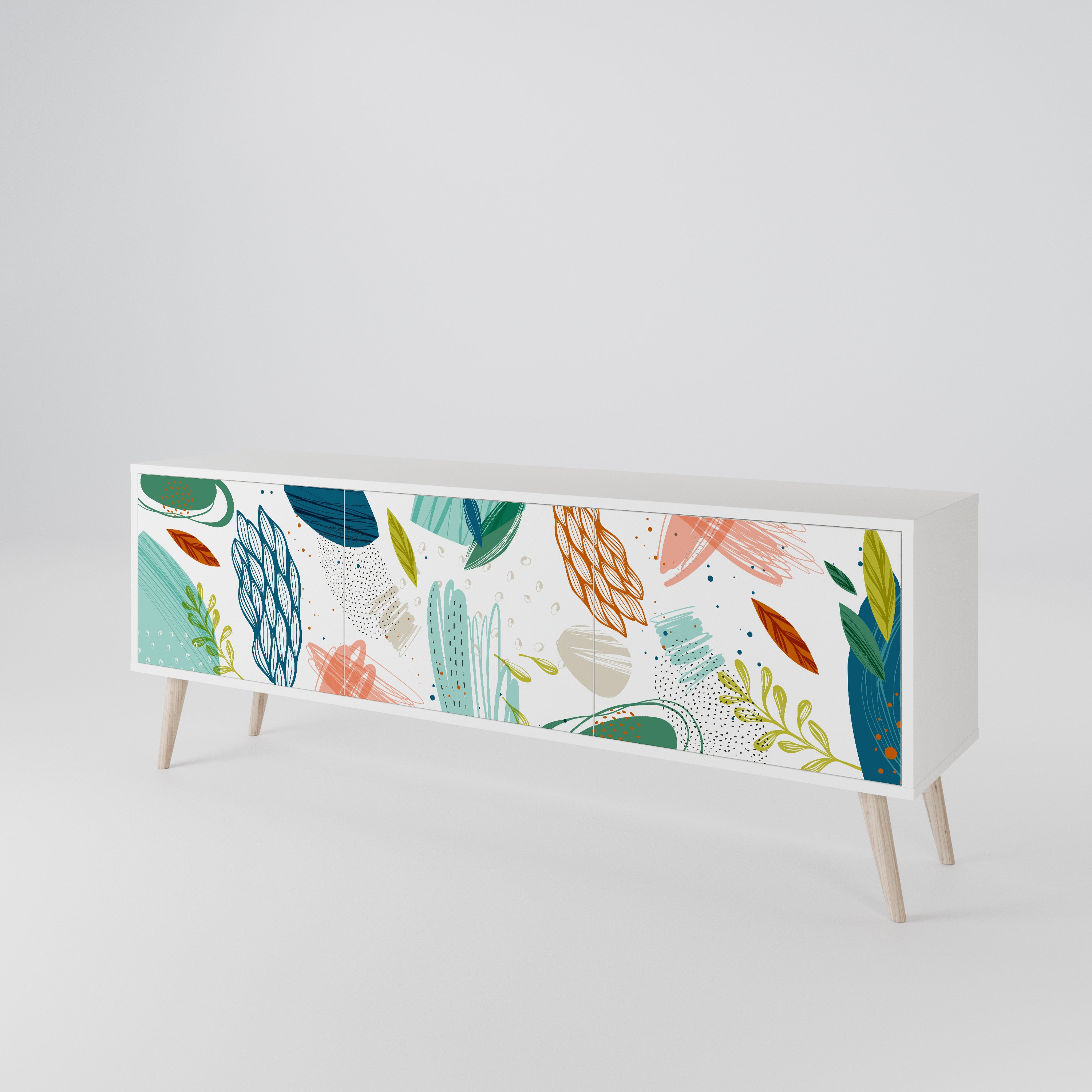 BOTANICAL HURRICANE Třídveřový TV stolek