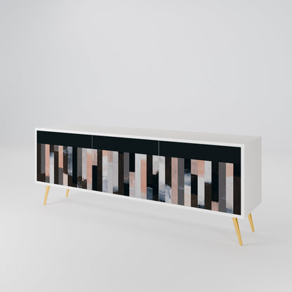 COLLAGE OF RECTANGLES Třídveřový TV stolek