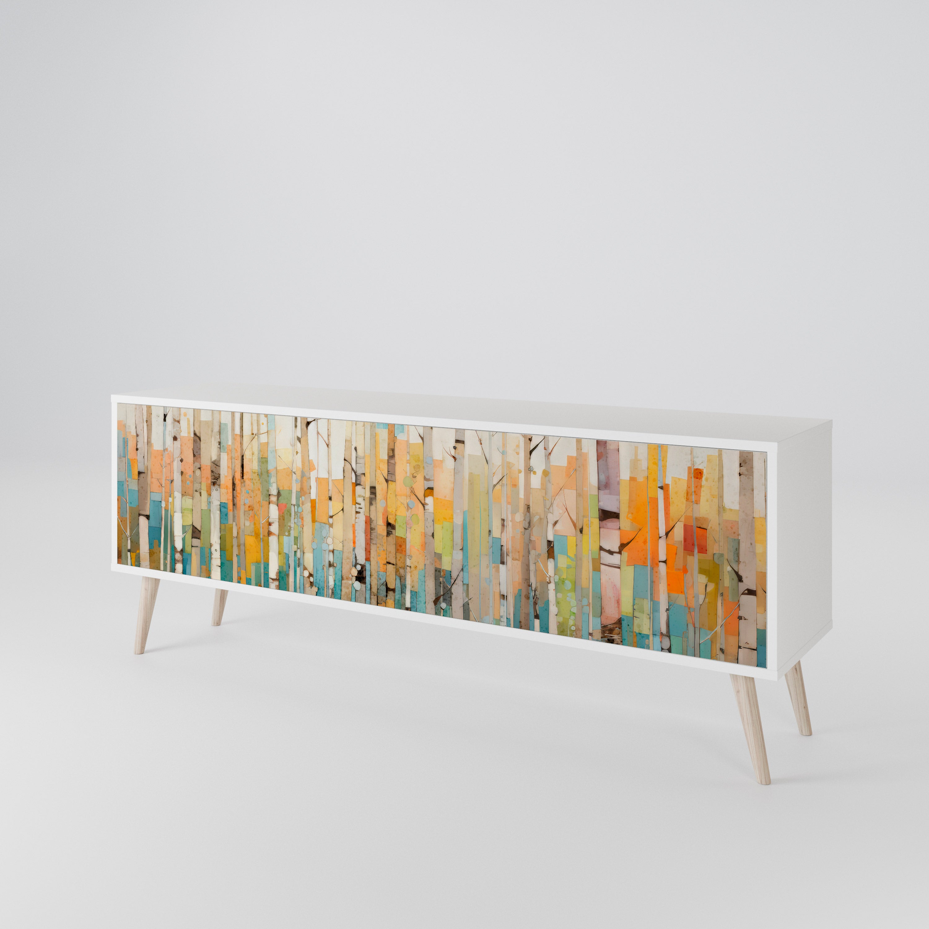 BIRCH KALEIDOSCOPE Třídveřový TV stolek