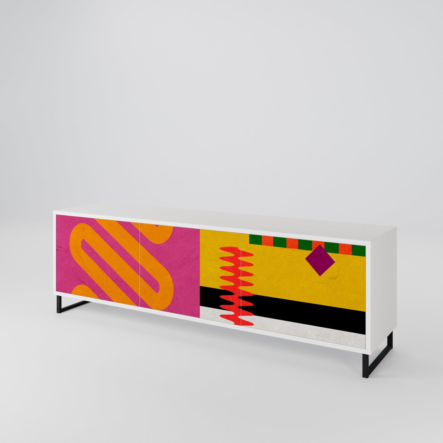 VIVID ART Třídveřový TV stolek