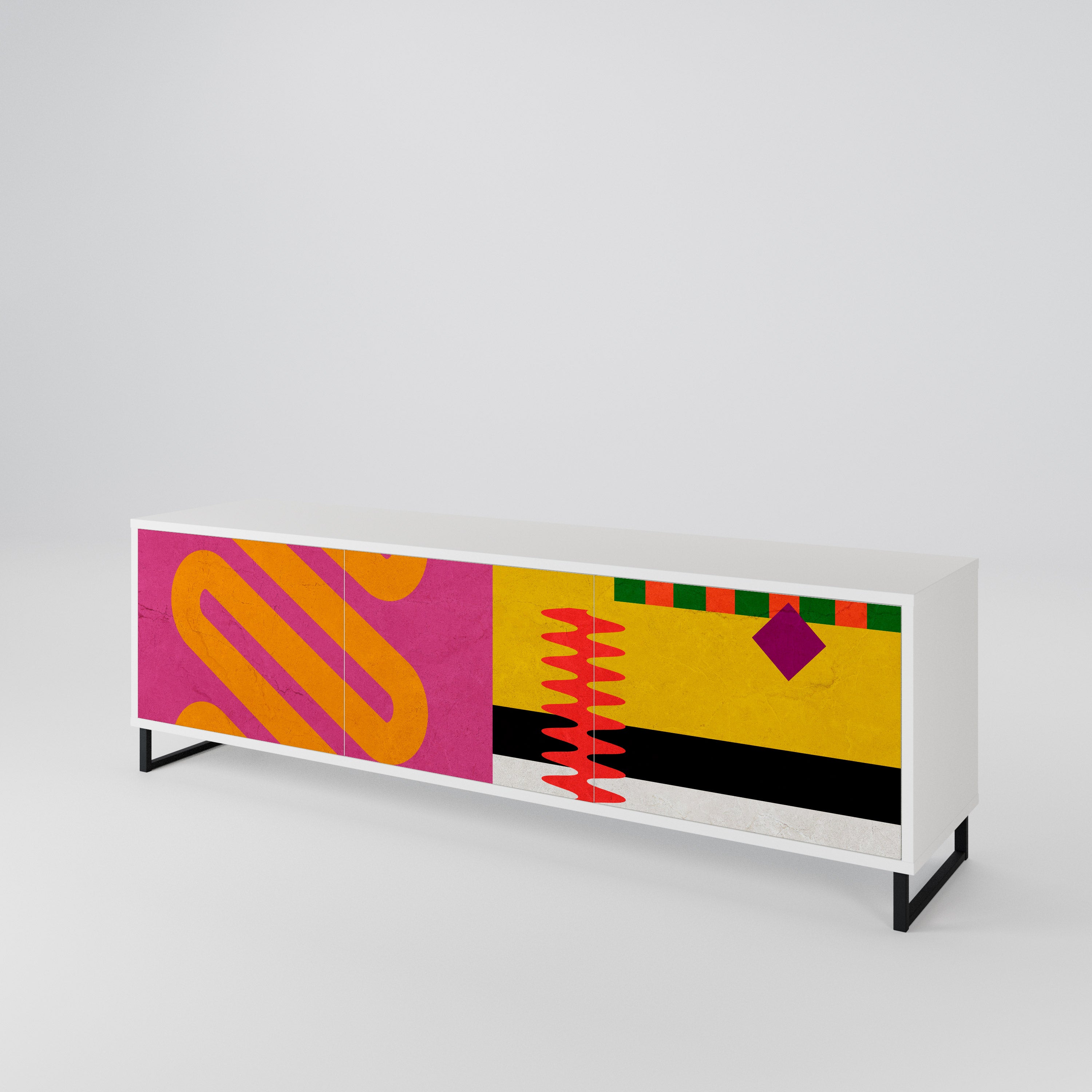 VIVID ART Třídveřový TV stolek