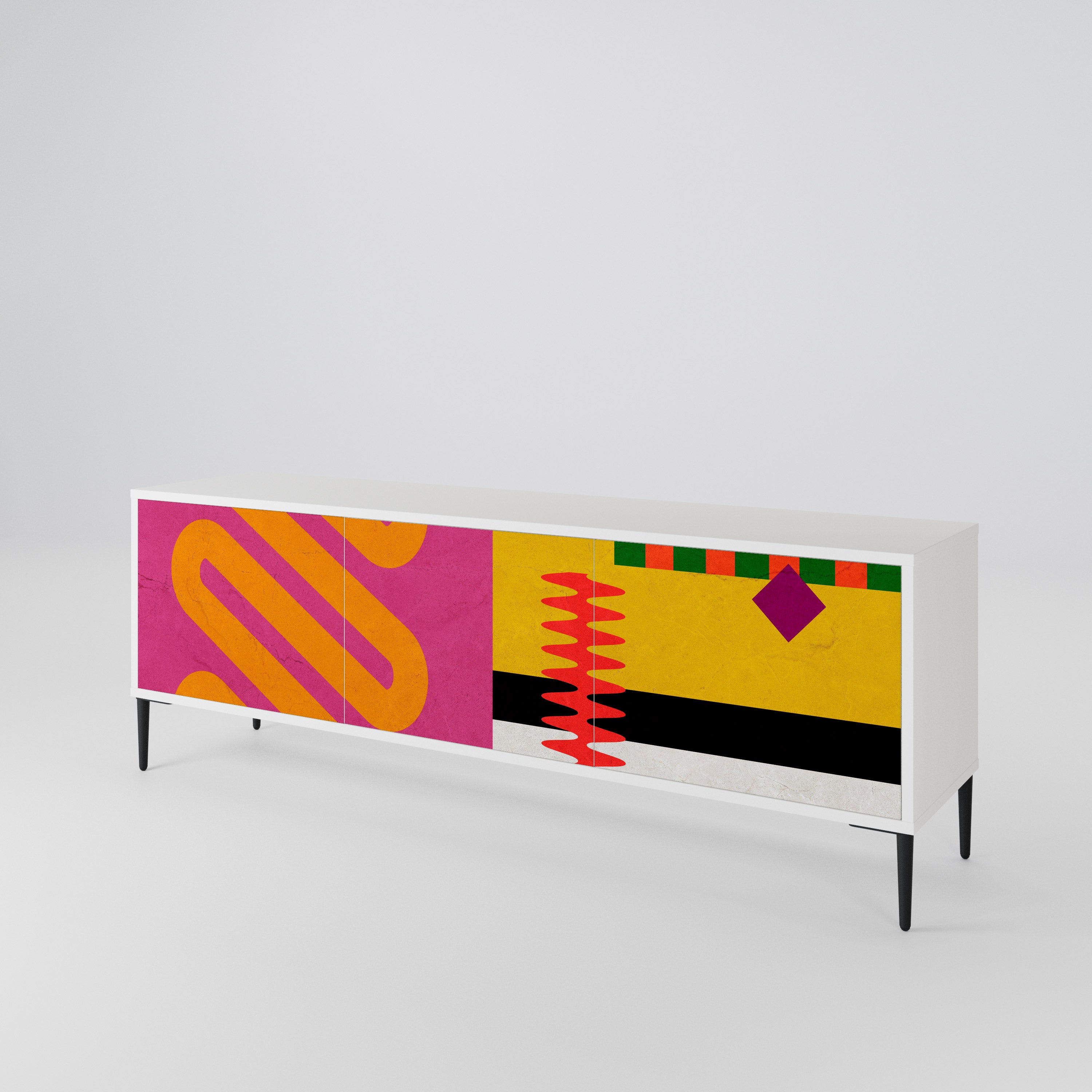 VIVID ART Třídveřový TV stolek