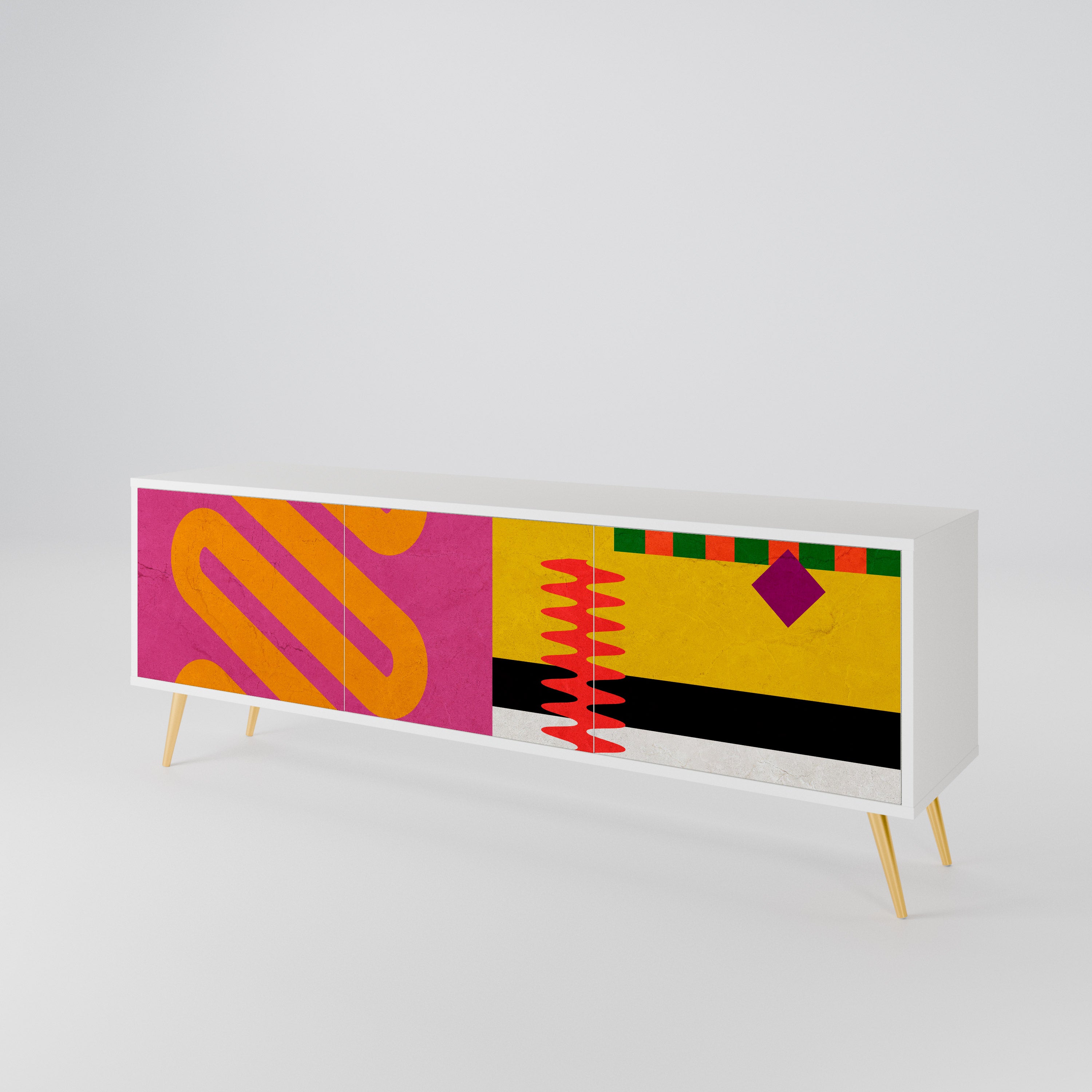 VIVID ART Třídveřový TV stolek