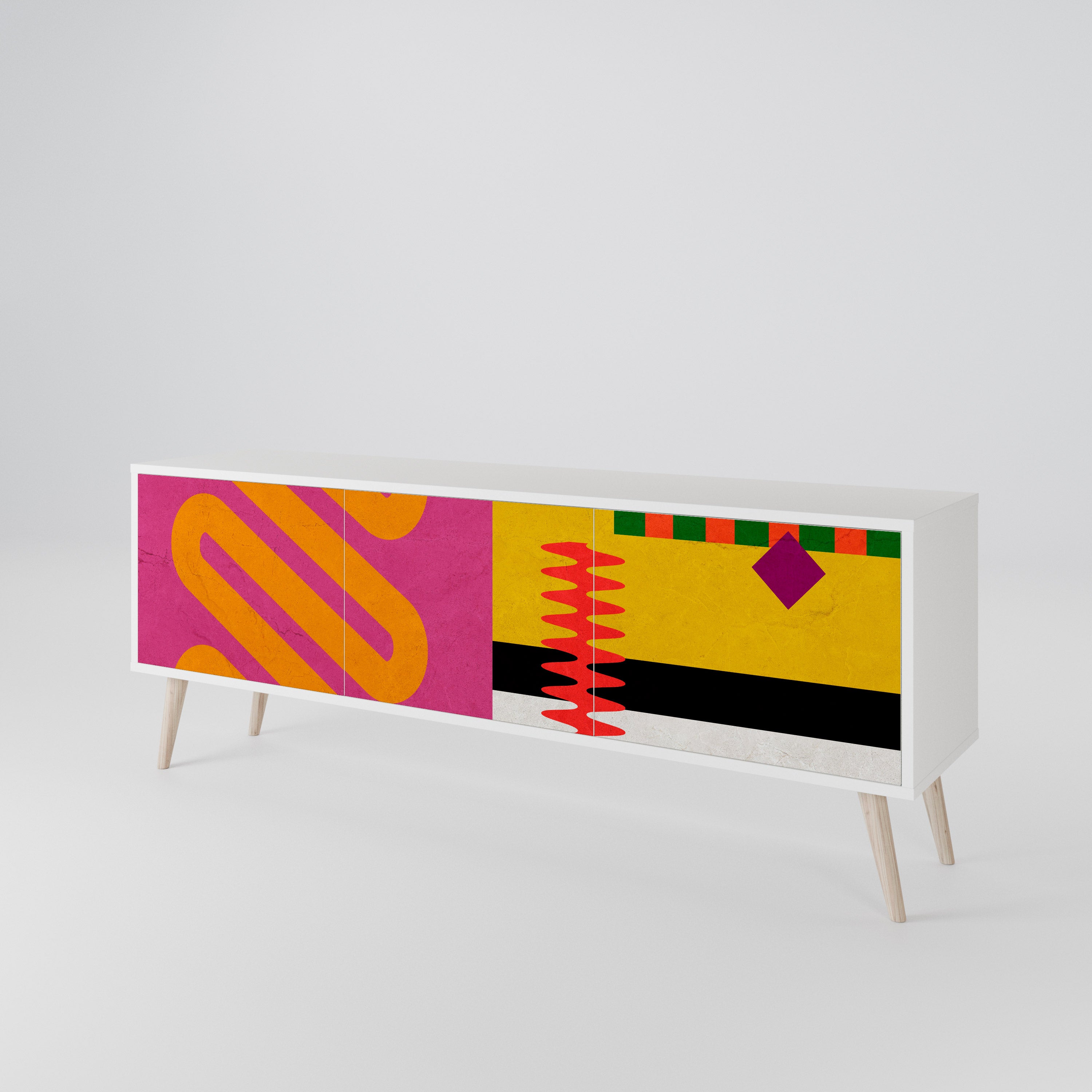 VIVID ART Třídveřový TV stolek