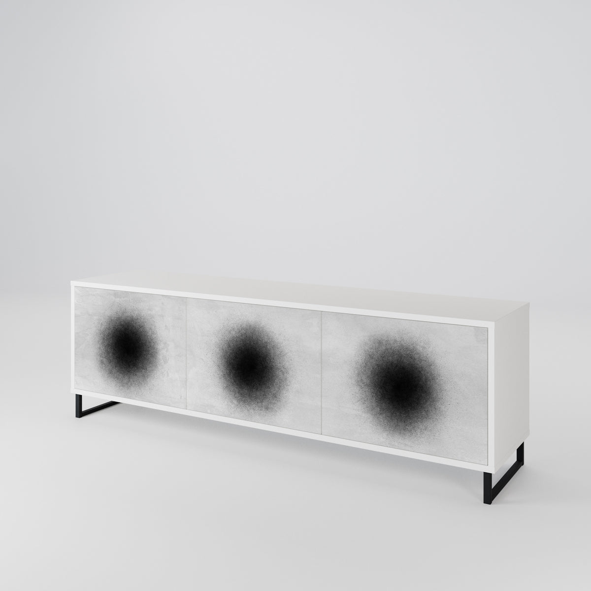 BLACK HOLE Třídveřový TV stolek