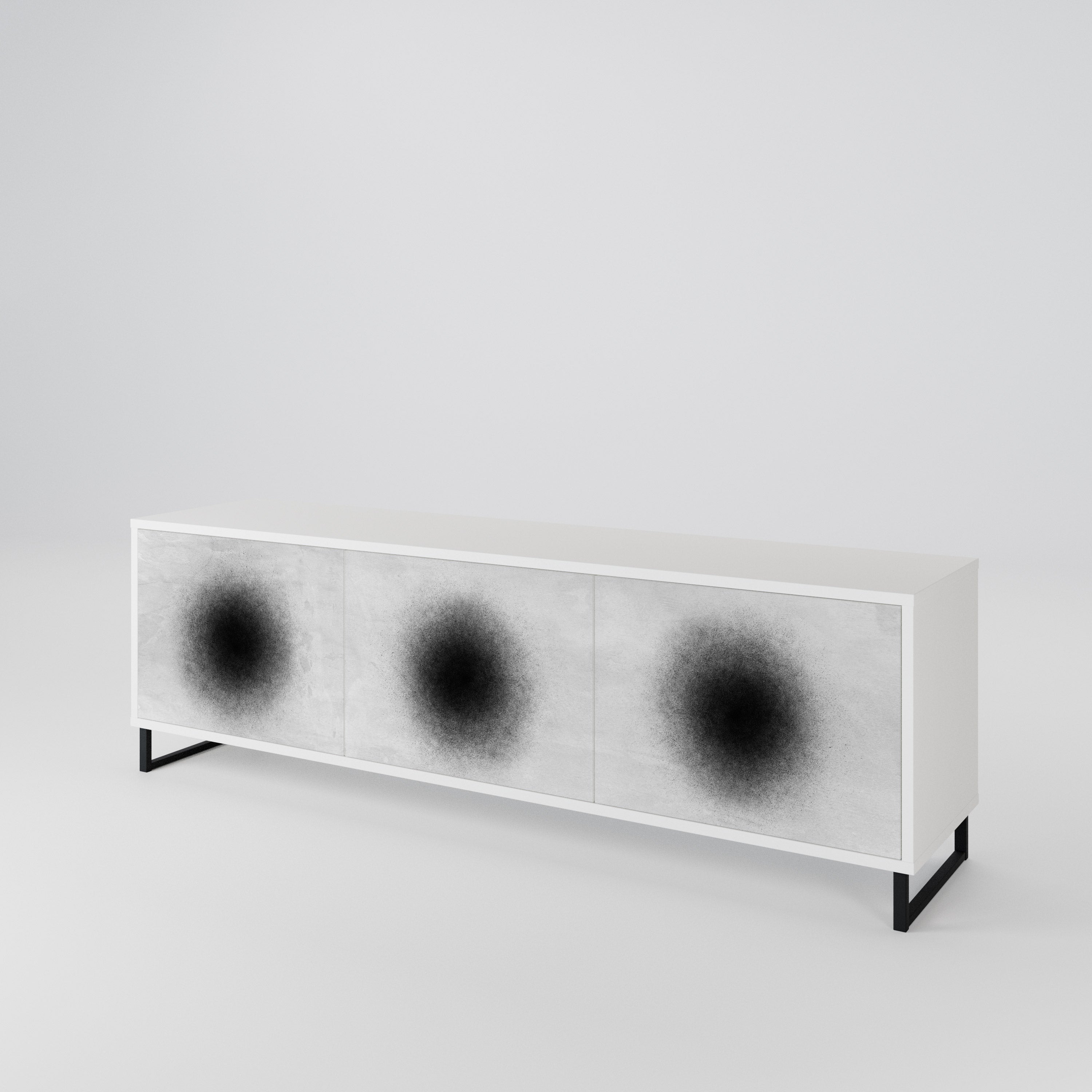 BLACK HOLE Třídveřový TV stolek
