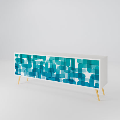 TURQUOISE RECTANGLES Třídveřový TV stolek
