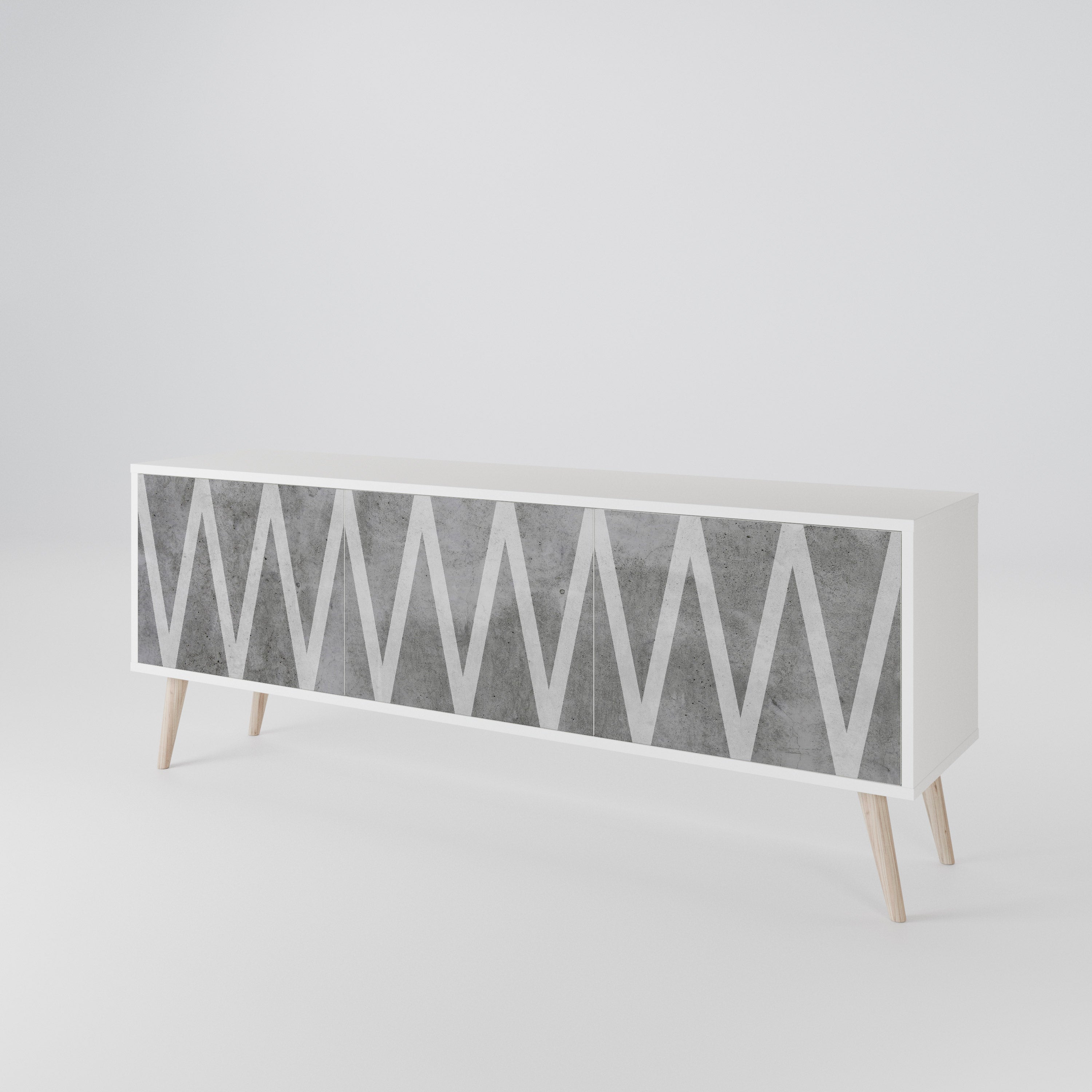 SOLID ZIG ZAG Třídveřový TV stolek