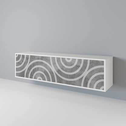 CIRCLE CONCRETE Třídveřový TV stolek