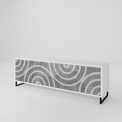 CIRCLE CONCRETE Třídveřový TV stolek