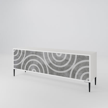 CIRCLE CONCRETE Třídveřový TV stolek