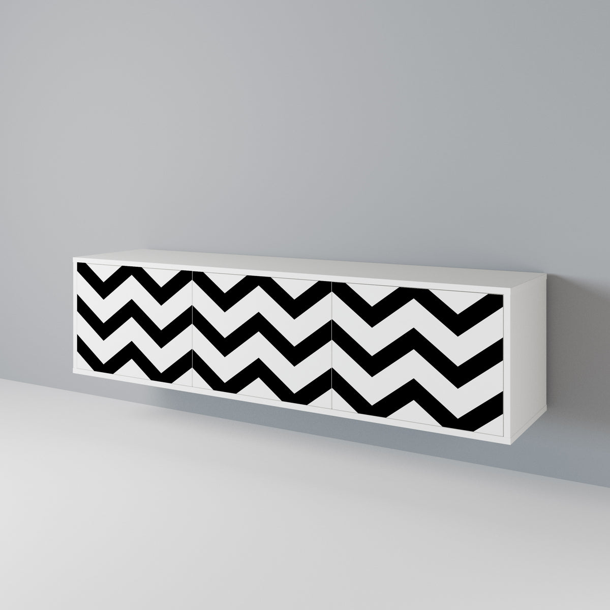 CLASSIC ZIG ZAG Třídveřový TV stolek