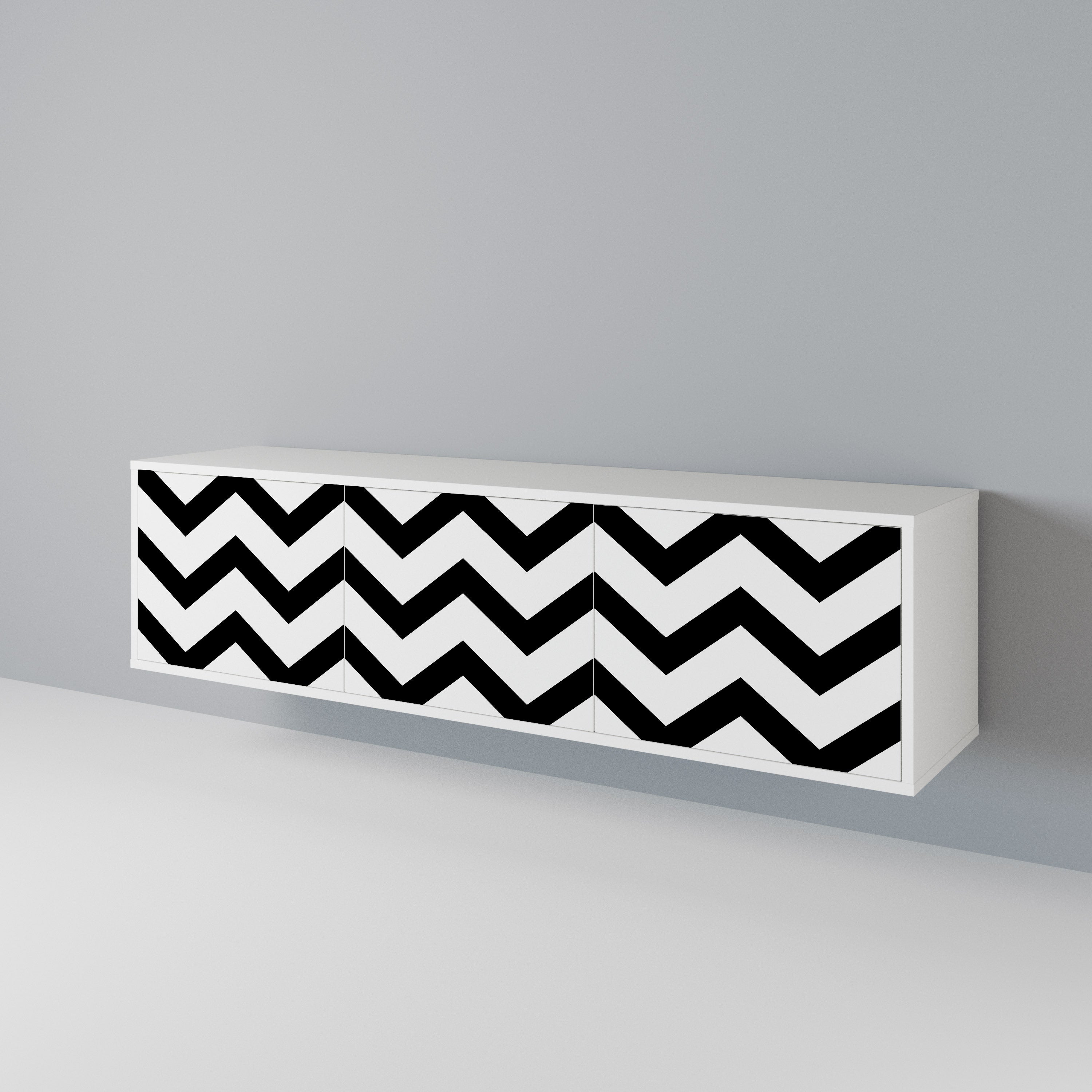 CLASSIC ZIG ZAG Třídveřový TV stolek