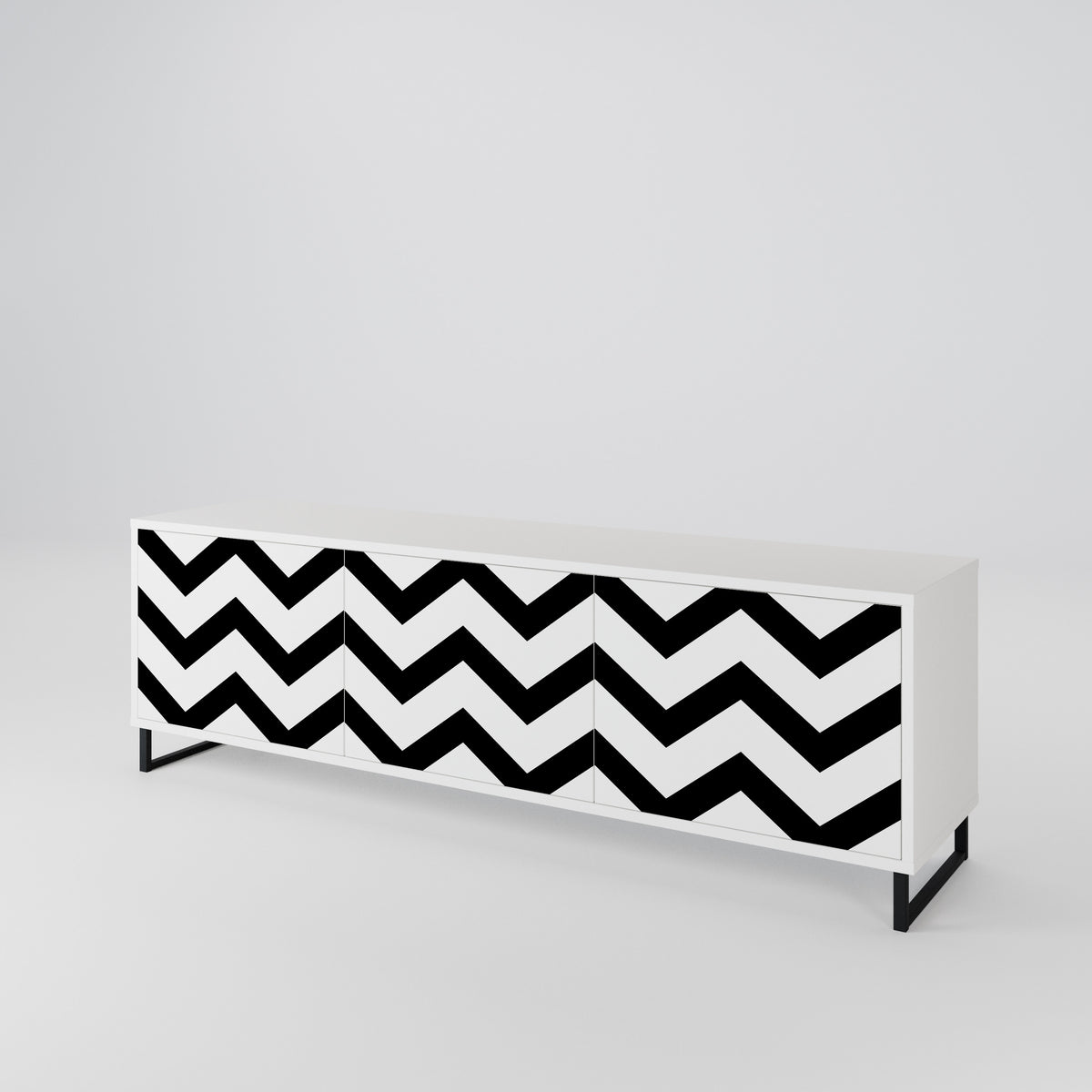 CLASSIC ZIG ZAG Třídveřový TV stolek