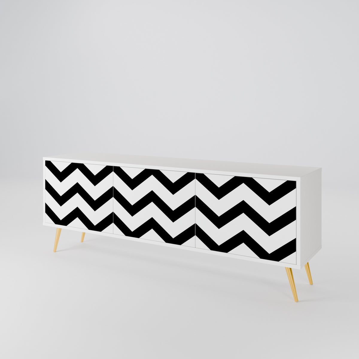 CLASSIC ZIG ZAG Třídveřový TV stolek