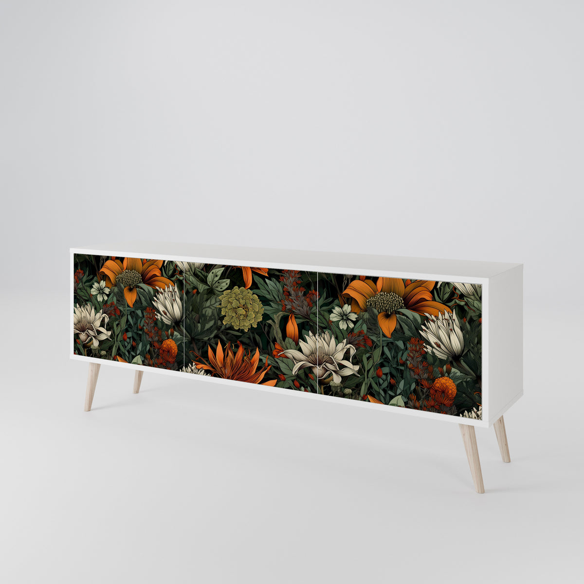 MIDNIGHT SPROUT Třídveřový TV stolek