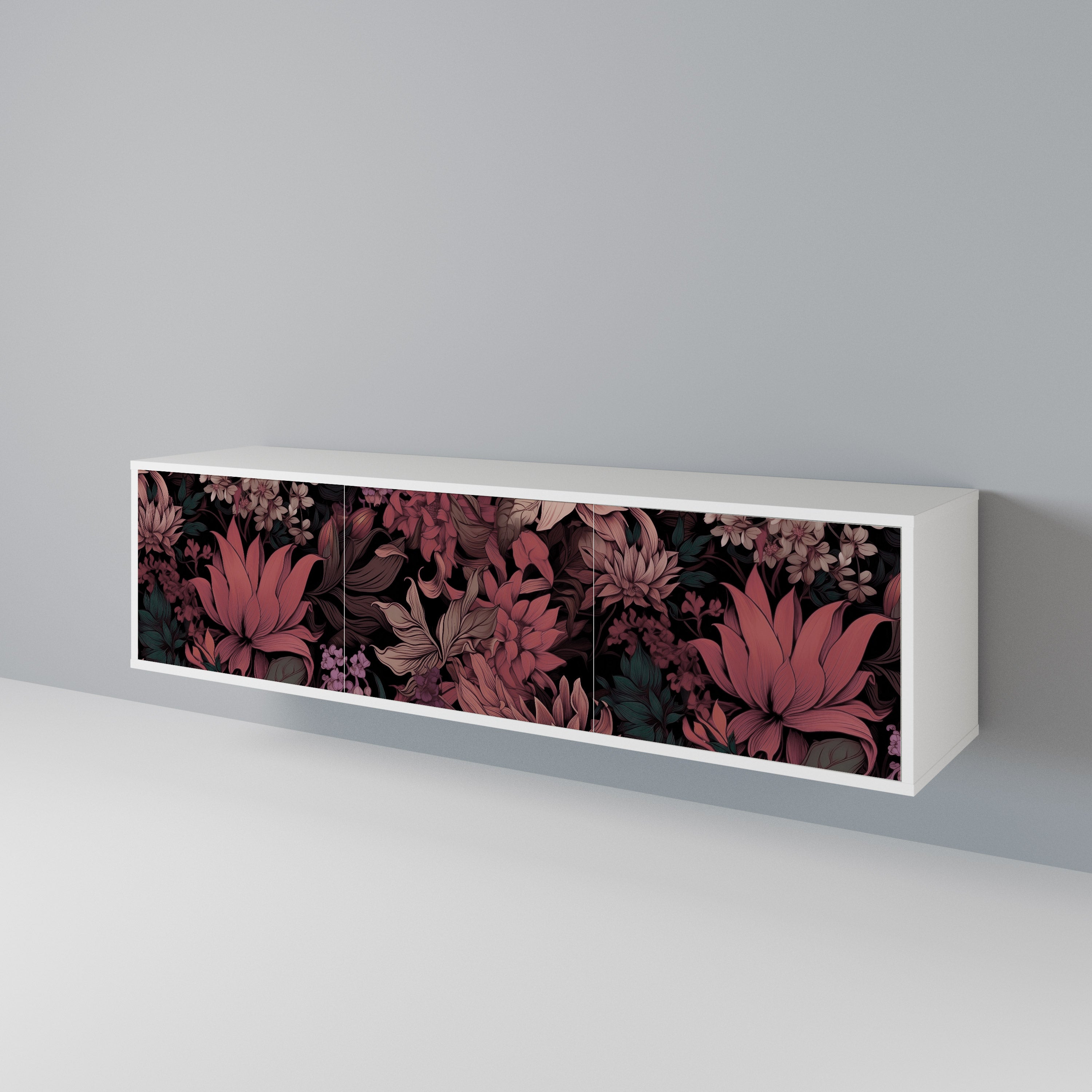 FLORAL WHISPER Třídveřový TV stolek