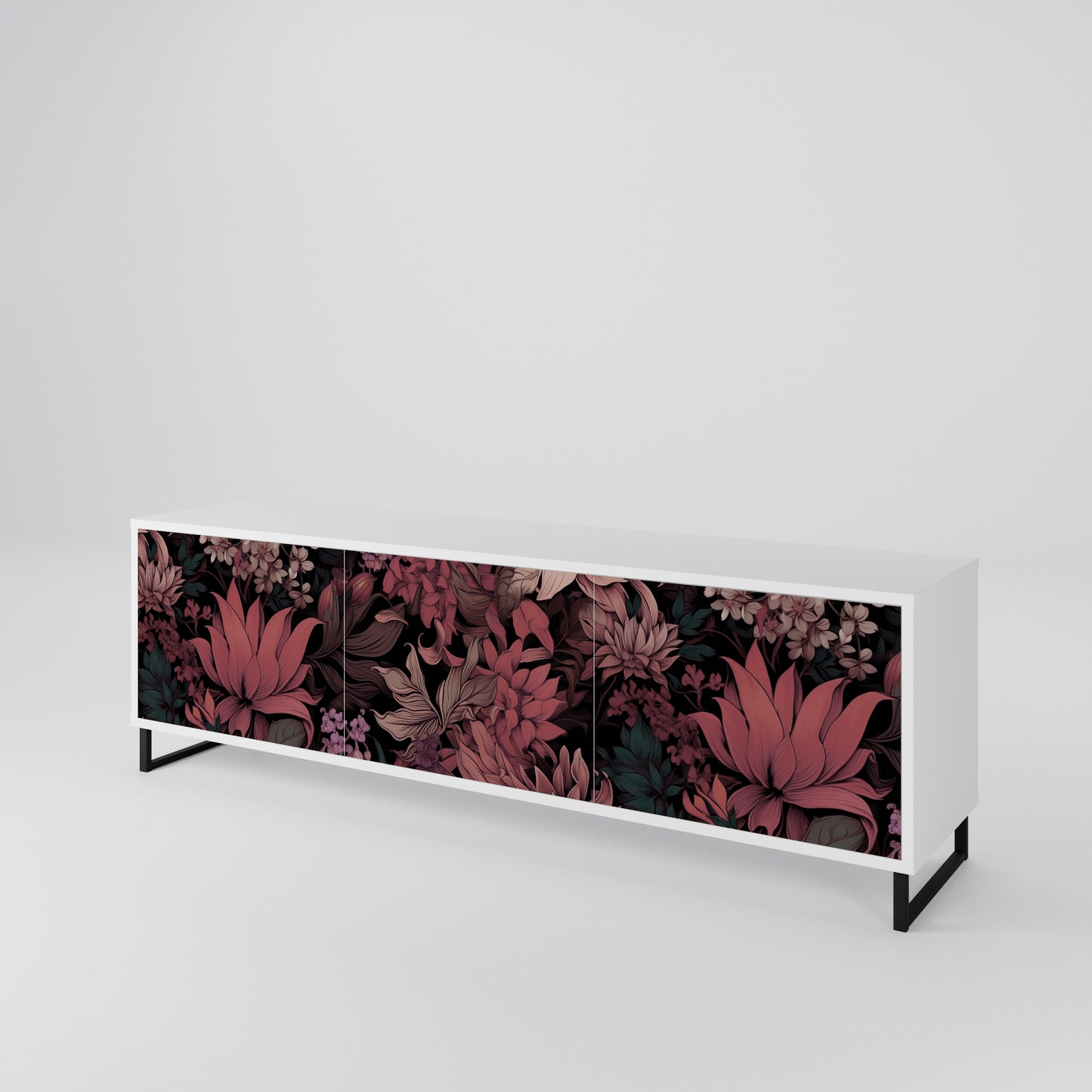 FLORAL WHISPER Třídveřový TV stolek