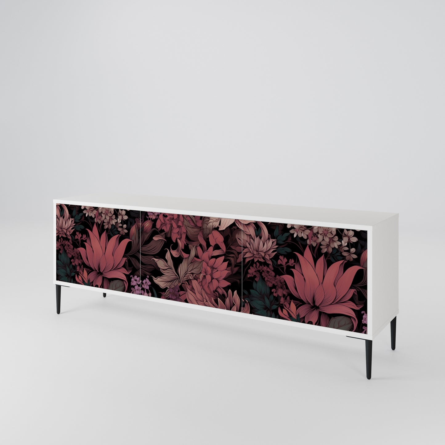 FLORAL WHISPER Třídveřový TV stolek