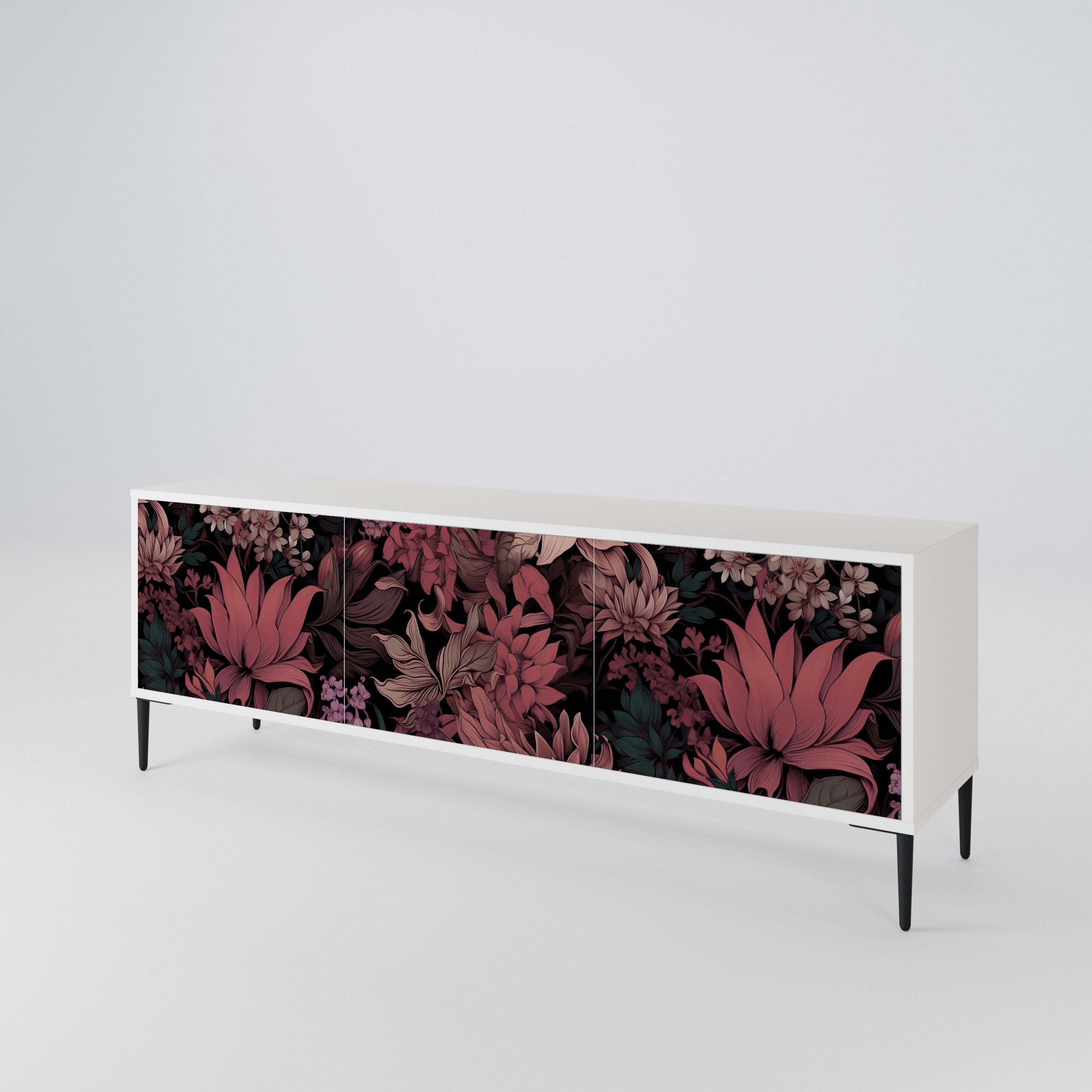 FLORAL WHISPER Třídveřový TV stolek