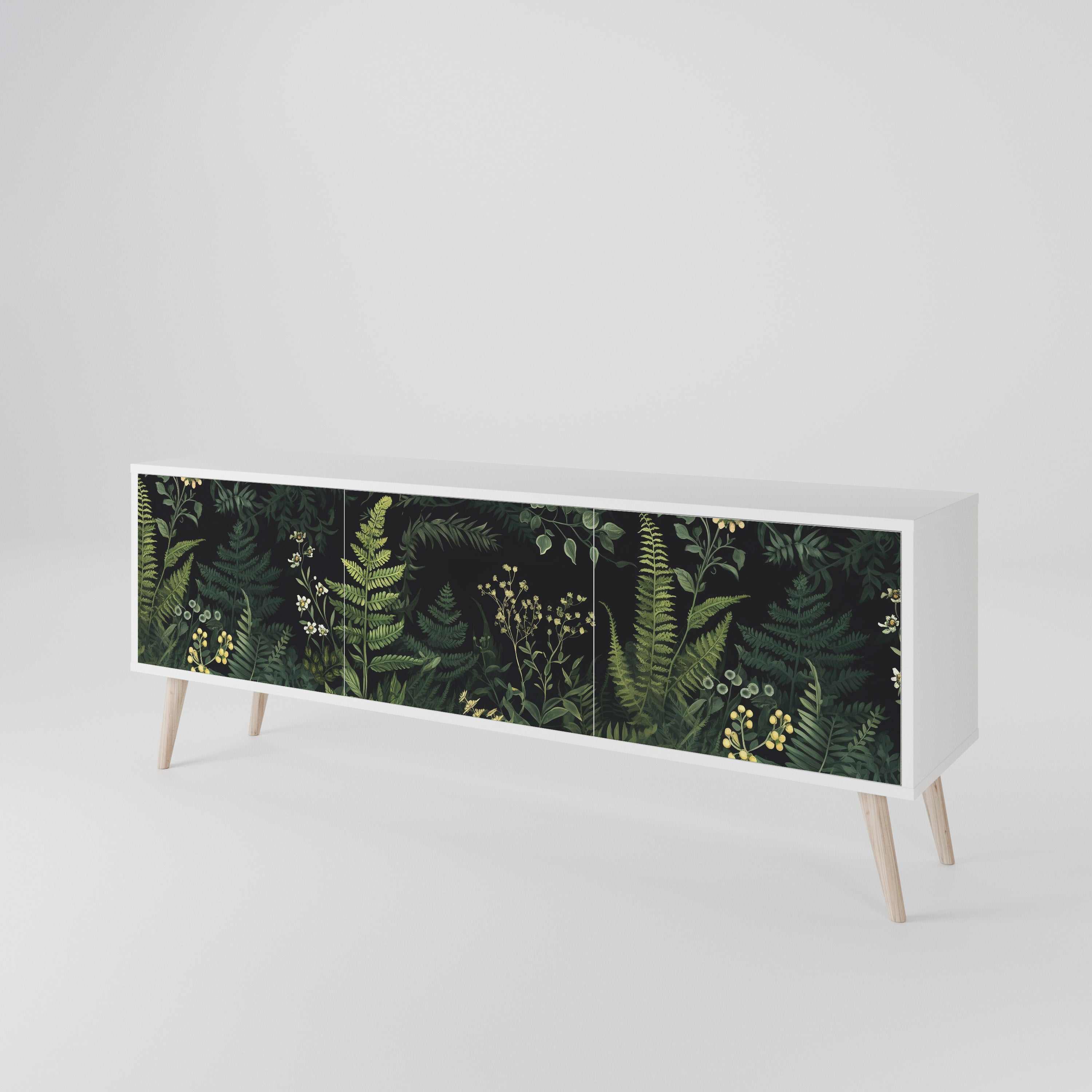 FERN FLOWERS Třídveřový TV stolek