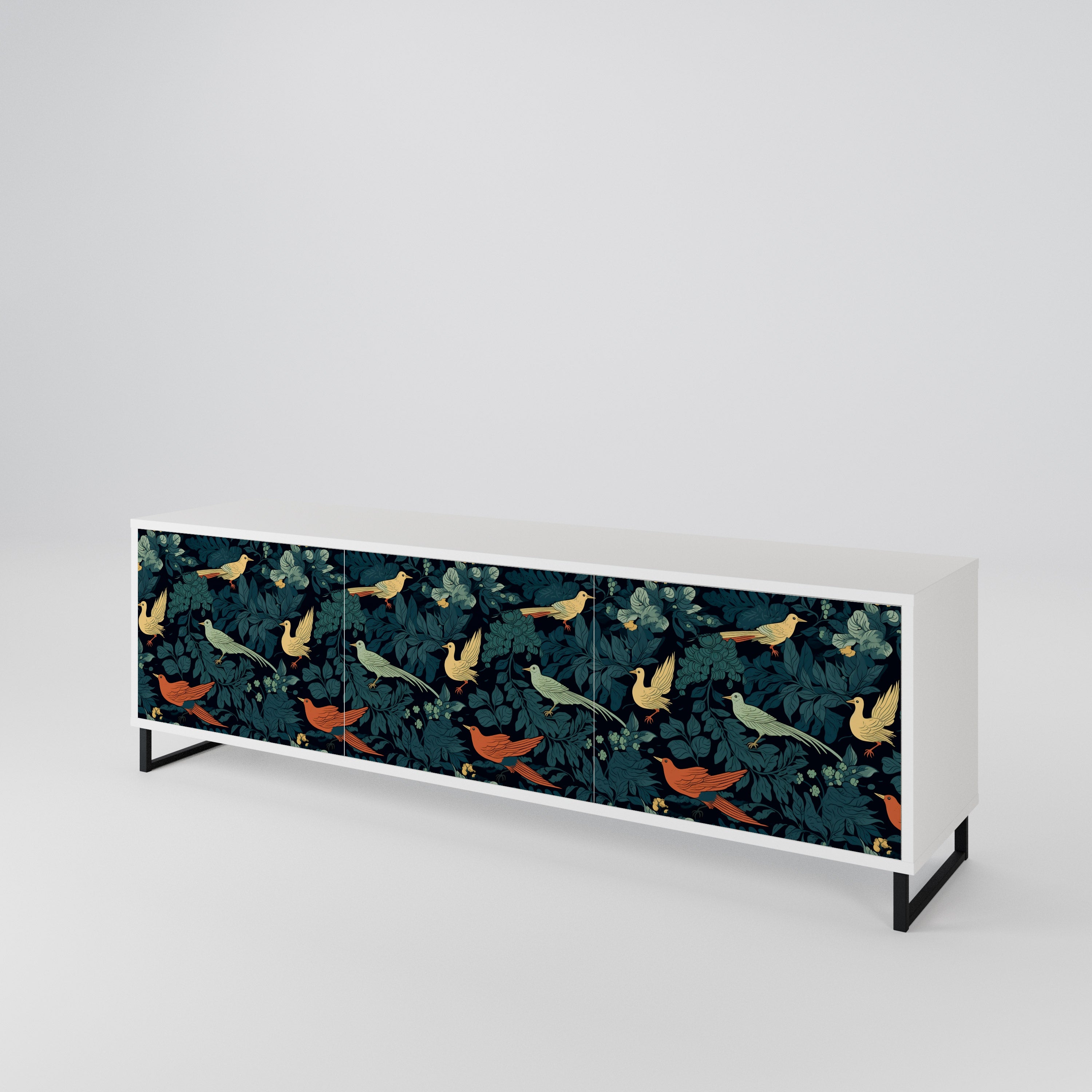 FOWL ORNAMENT Třídveřový TV stolek