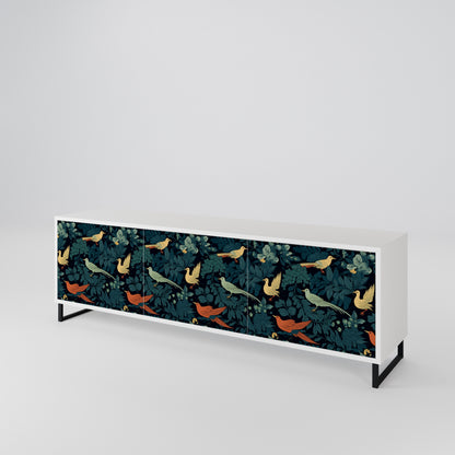 FOWL ORNAMENT Třídveřový TV stolek