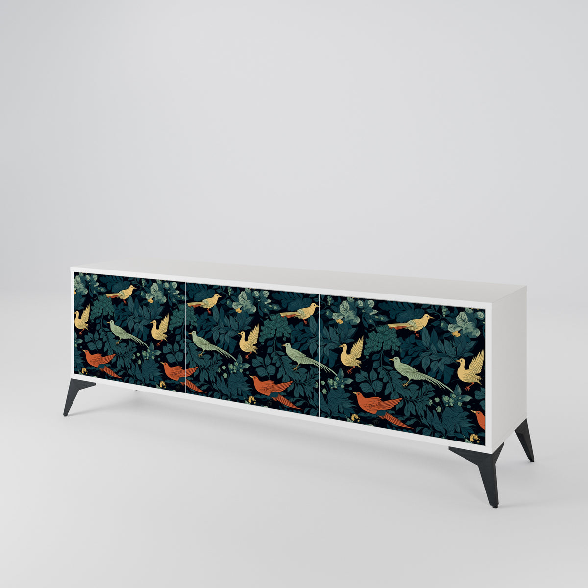 FOWL ORNAMENT Třídveřový TV stolek