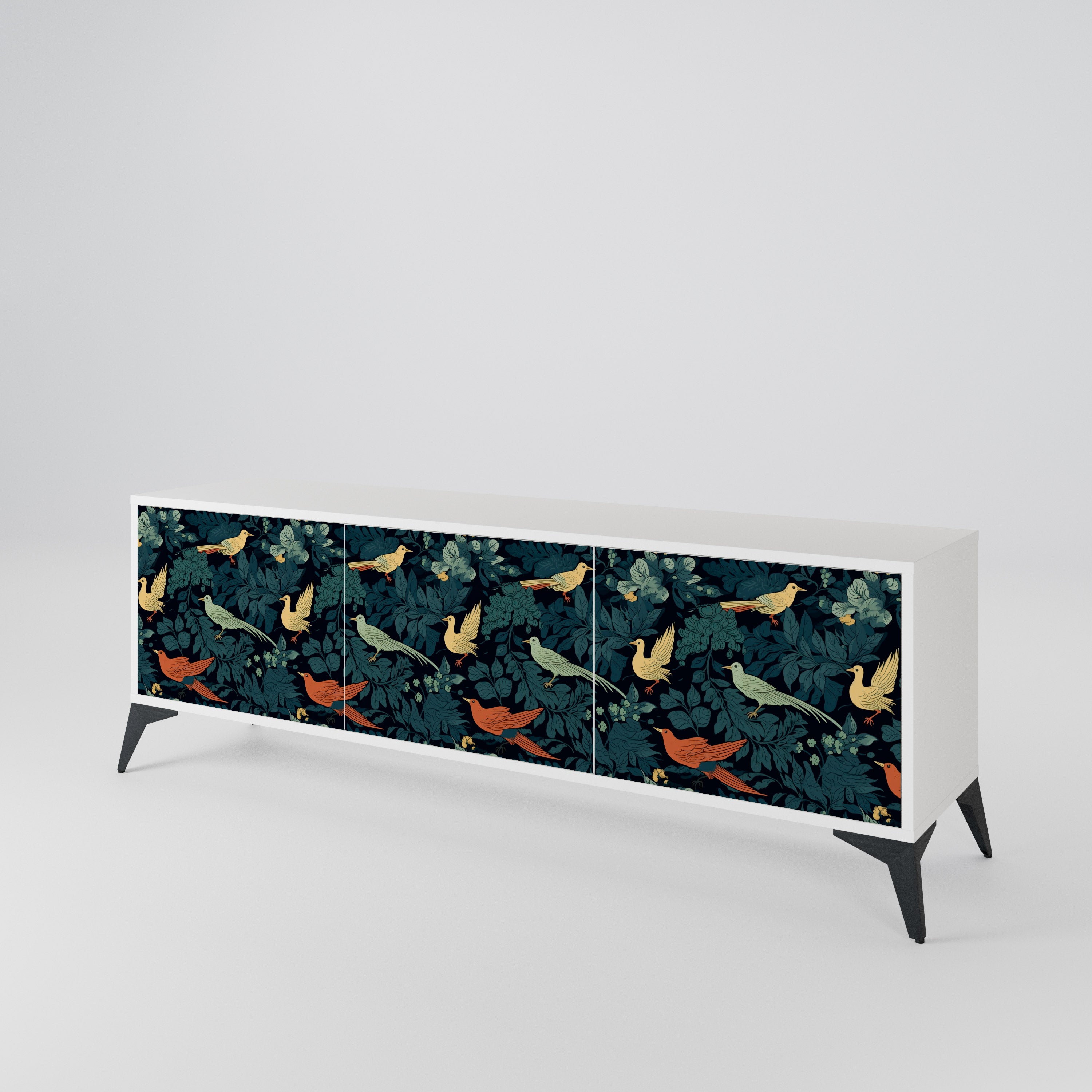 FOWL ORNAMENT Třídveřový TV stolek