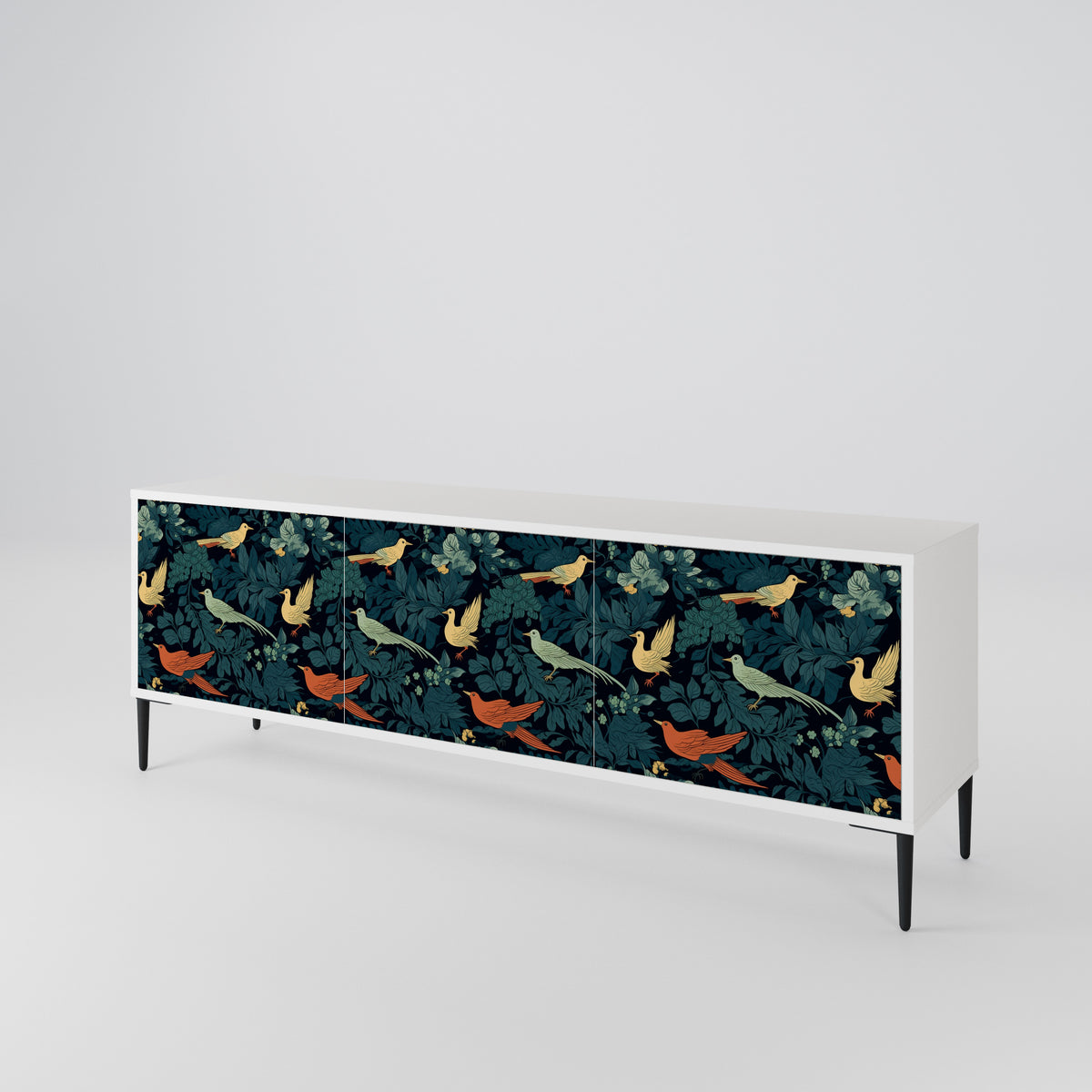 FOWL ORNAMENT Třídveřový TV stolek