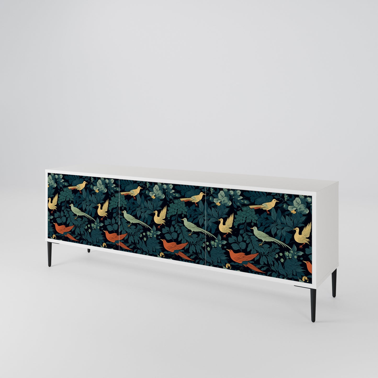 FOWL ORNAMENT Třídveřový TV stolek