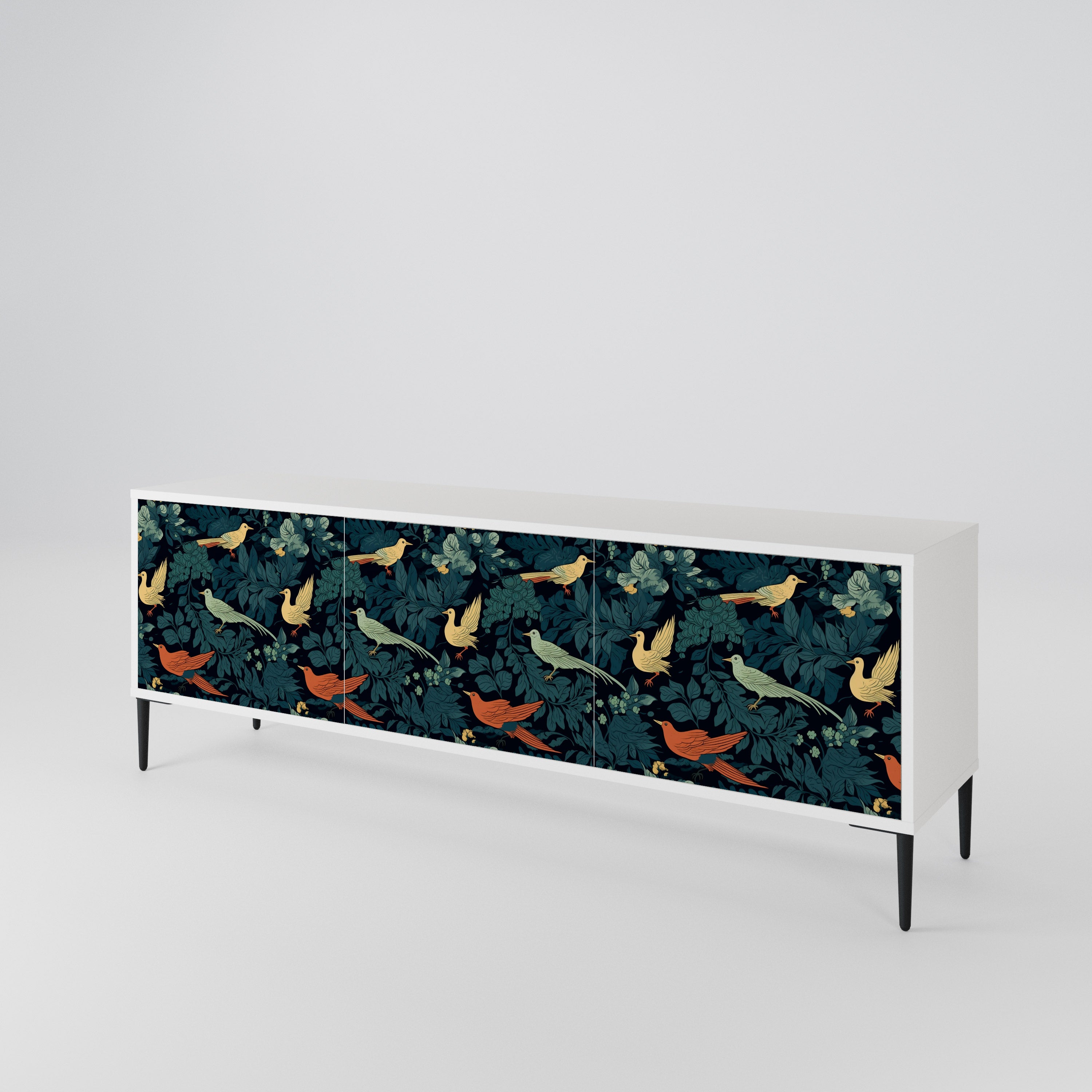 FOWL ORNAMENT Třídveřový TV stolek
