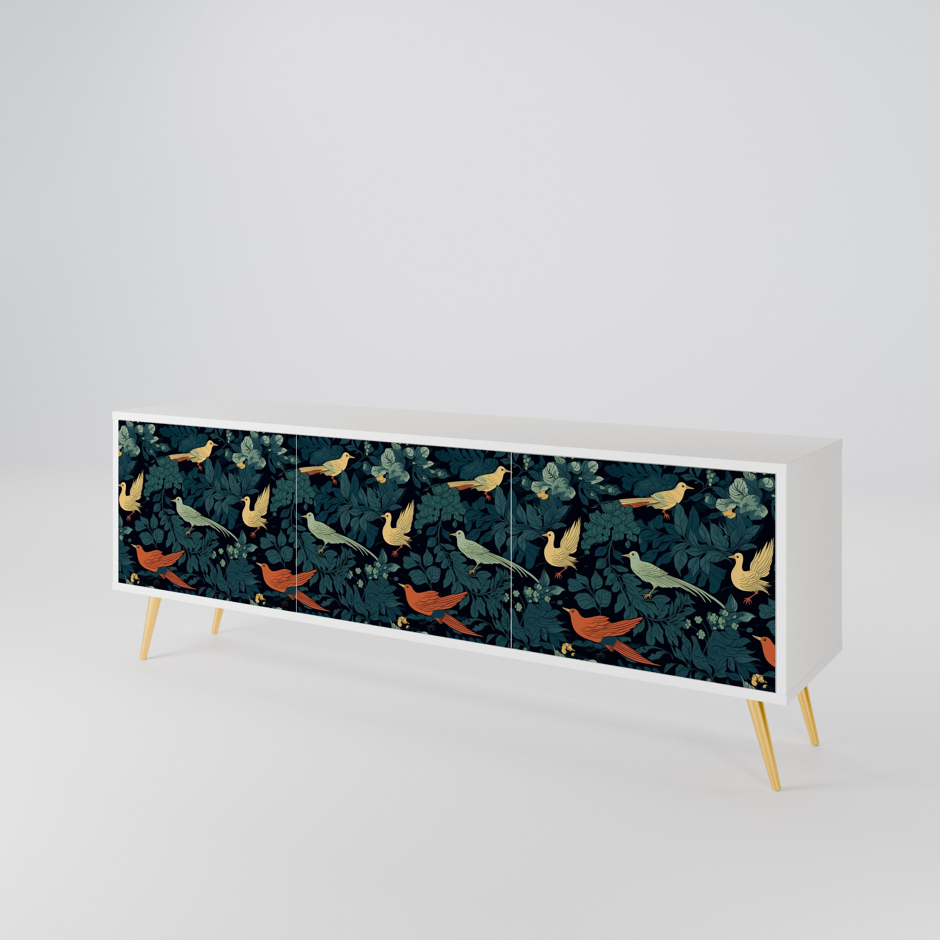 FOWL ORNAMENT Třídveřový TV stolek
