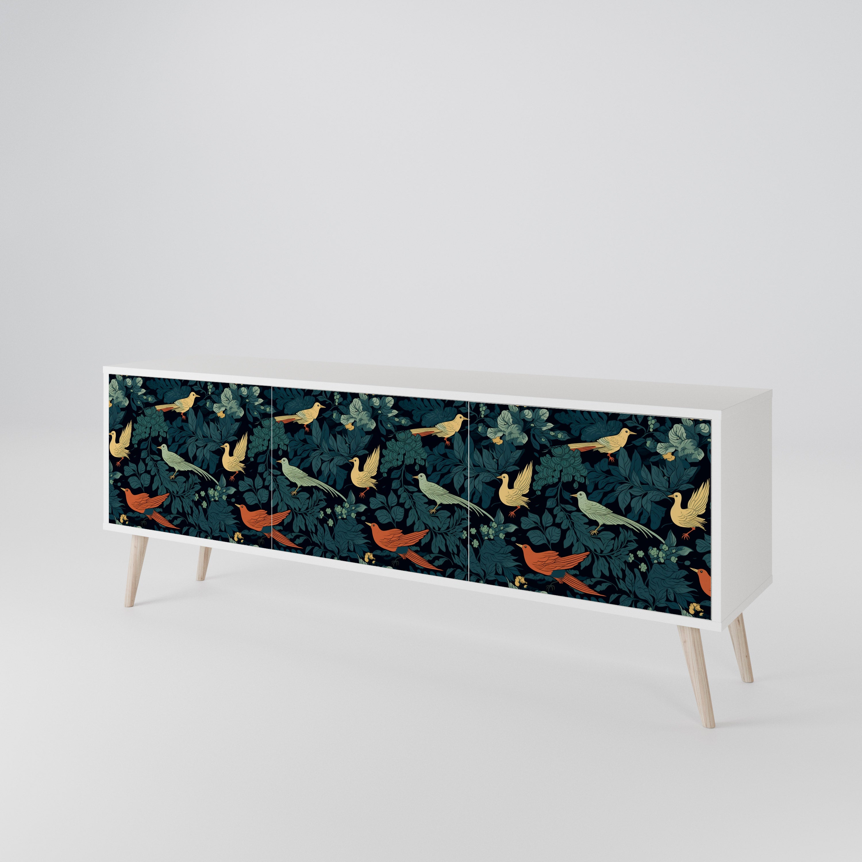 FOWL ORNAMENT Třídveřový TV stolek
