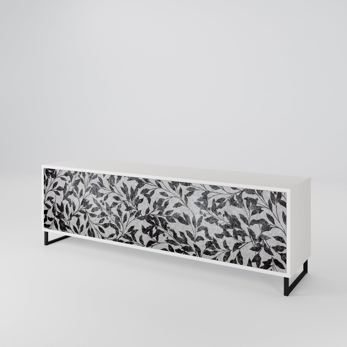 CHARCOAL SPROUT Třídveřový TV stolek