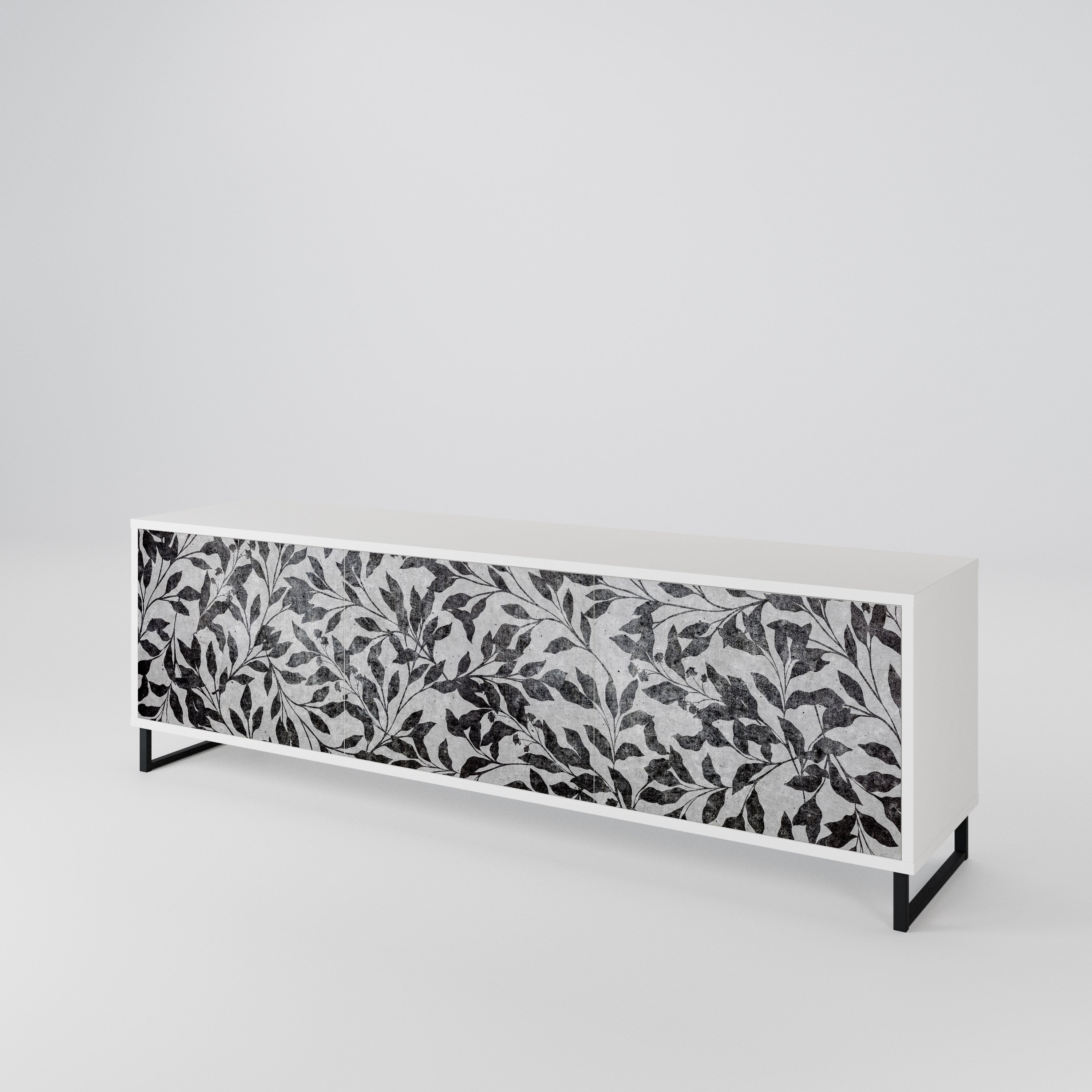 CHARCOAL SPROUT Třídveřový TV stolek