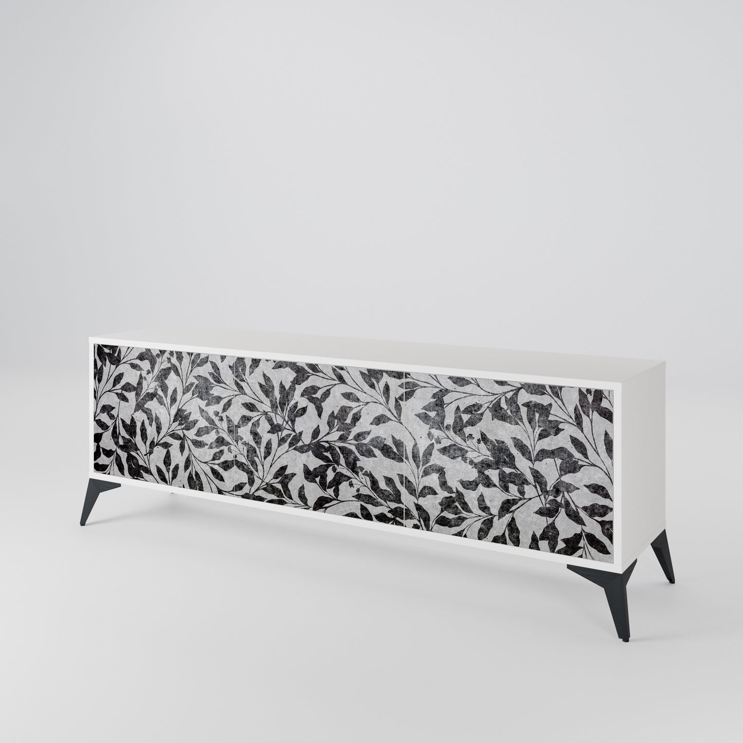 CHARCOAL SPROUT Třídveřový TV stolek