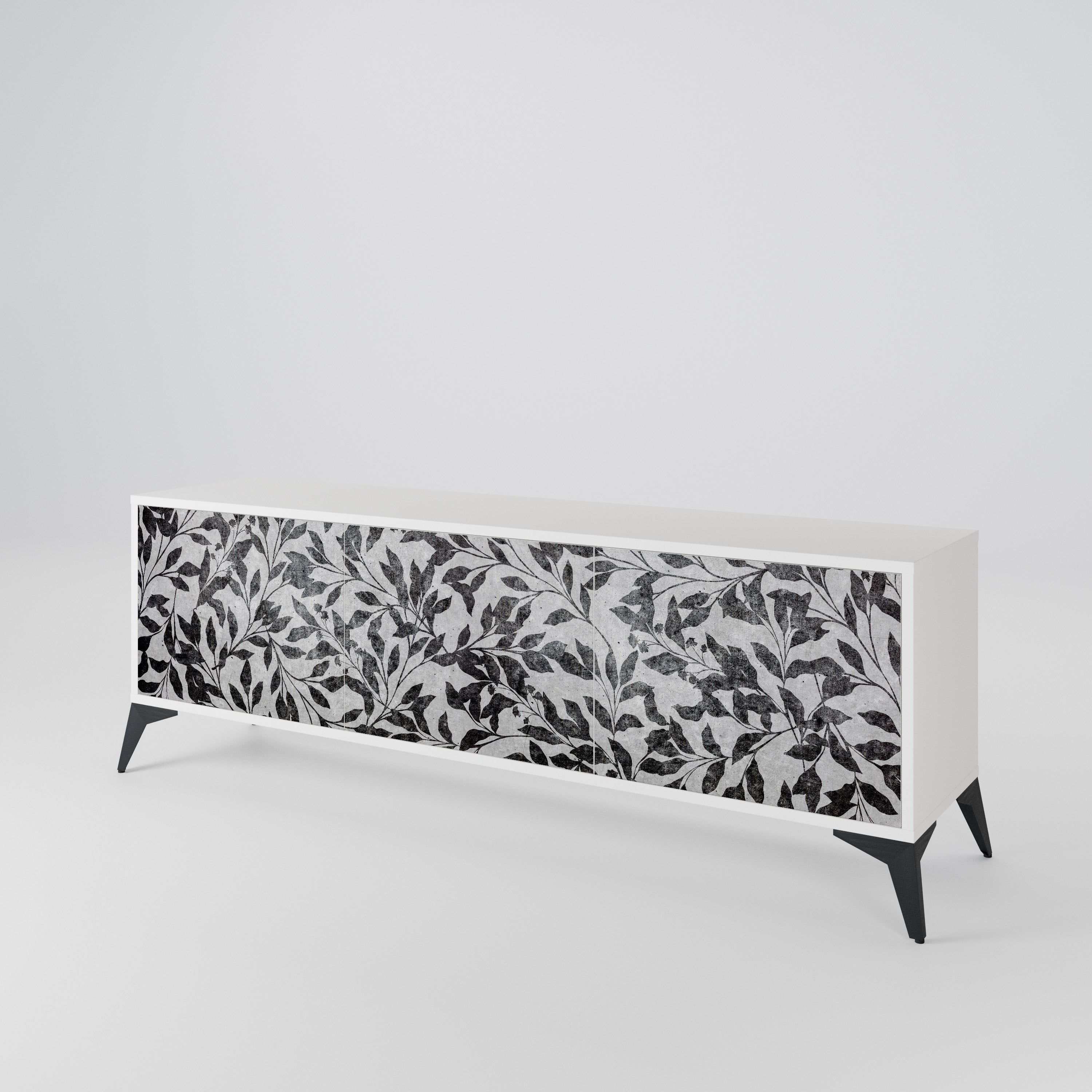 CHARCOAL SPROUT Třídveřový TV stolek