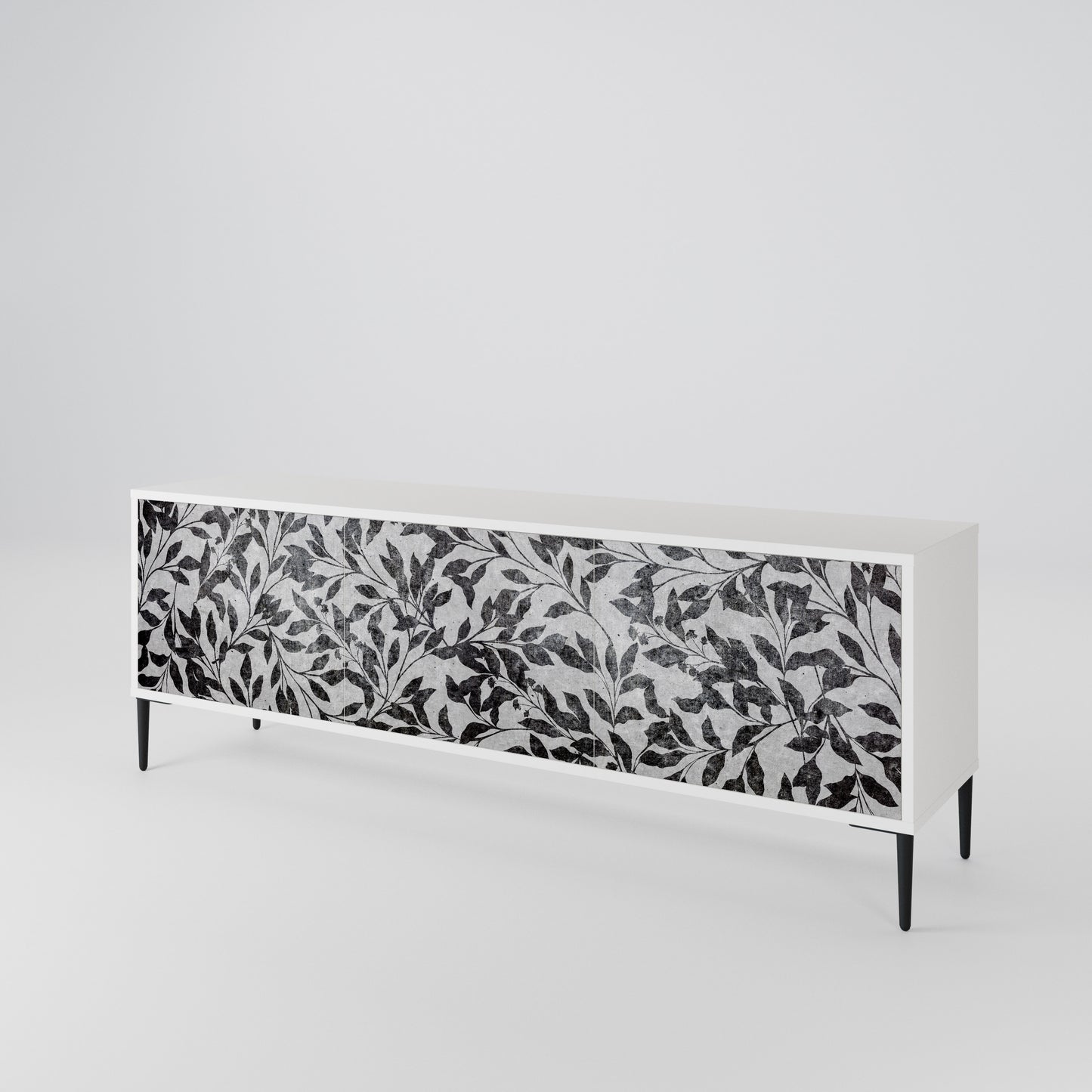 CHARCOAL SPROUT Třídveřový TV stolek